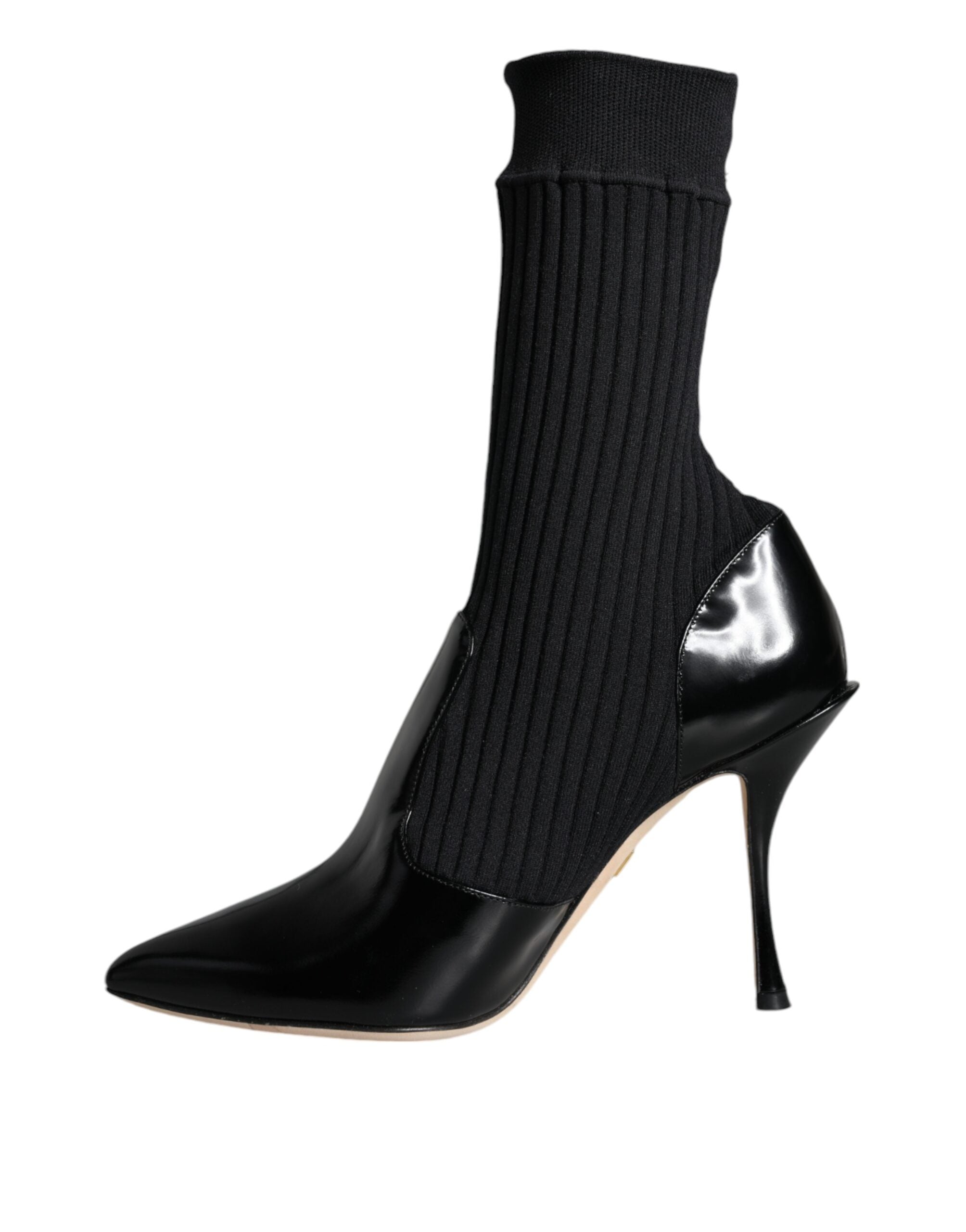Dolce & Gabbana Black Stretch Stilettos Booties Socks Shoes Glam Steals
