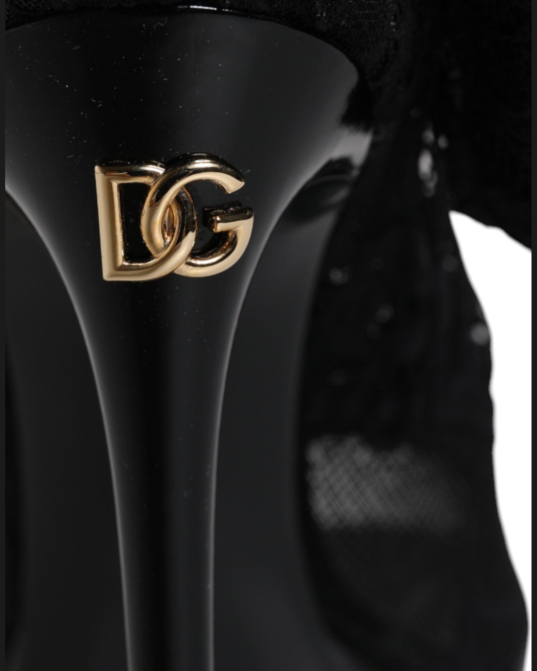 Dolce & Gabbana Black Stretch Taormina Lace Boots Shoes Glam Steals