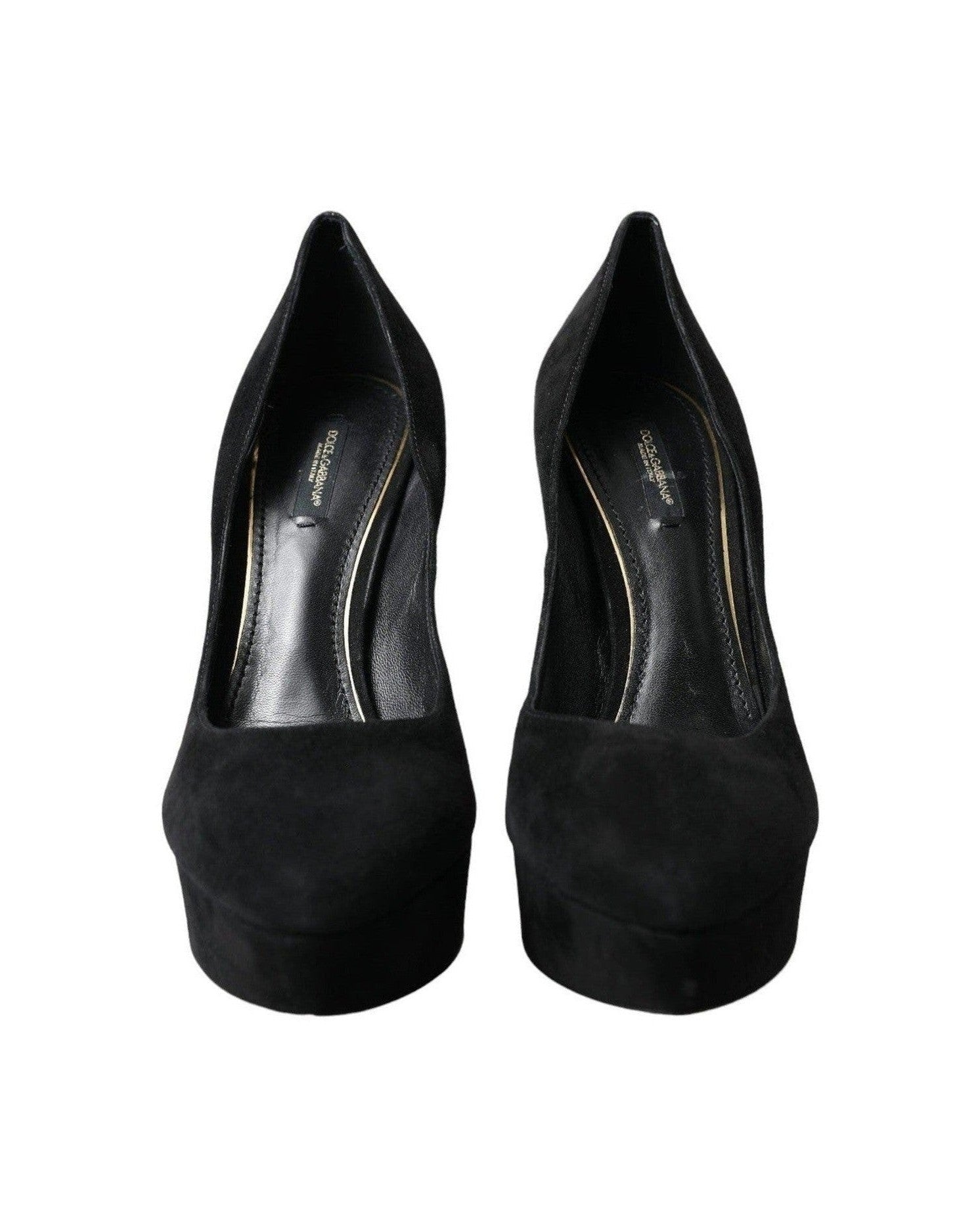 Dolce & Gabbana Suede Heeled Pumps Black Sophistication Glam Steals