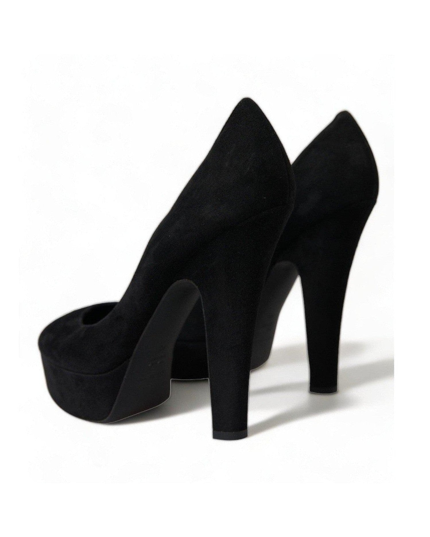 Dolce & Gabbana Suede Heeled Pumps Black Sophistication Glam Steals