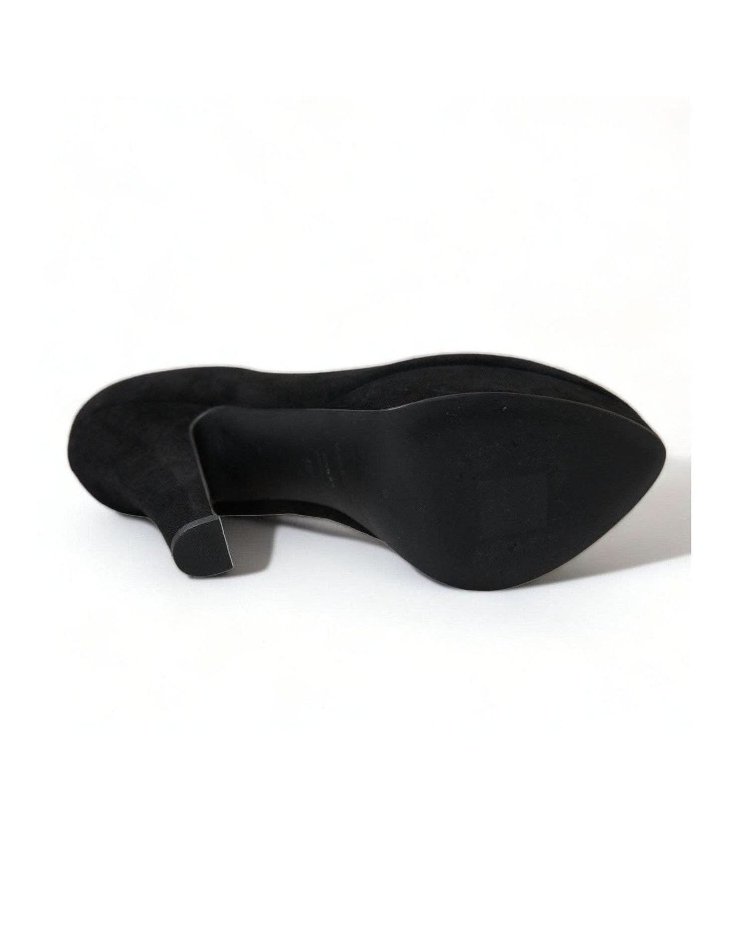 Dolce & Gabbana Black Suede Heeled Pumps Sophistication Heels