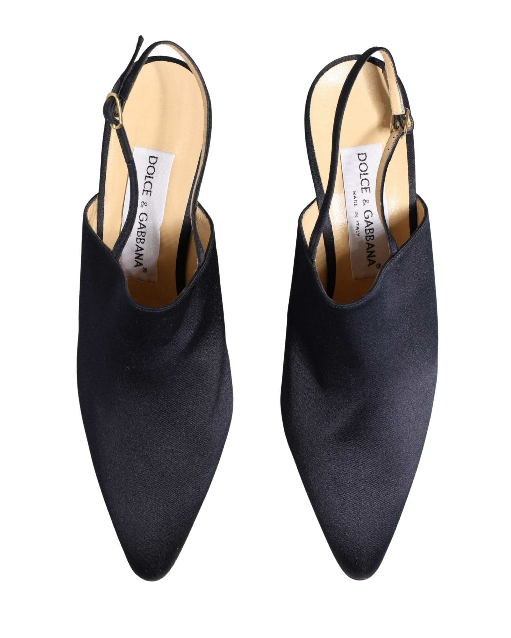 Dolce & Gabbana Black Suede Heels Slingbacks Shoes Glam Steals