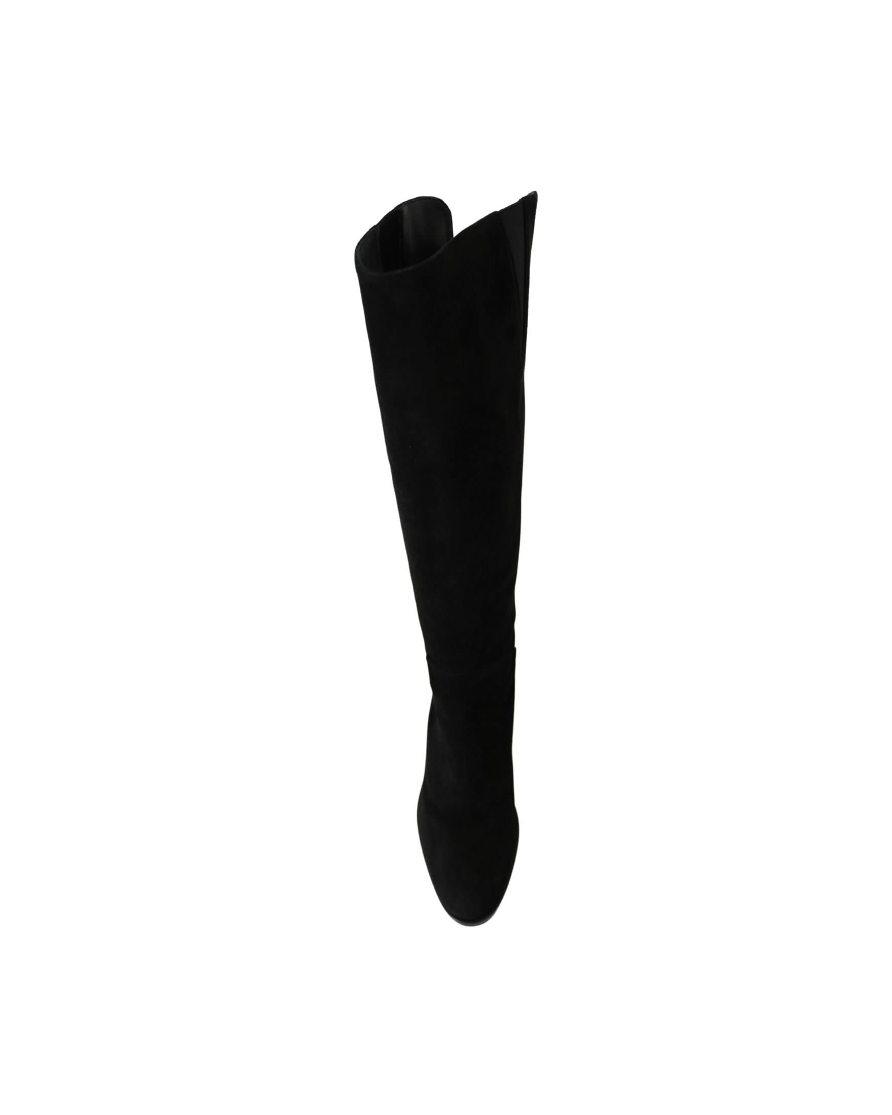 Dolce & Gabbana Black Suede Knee High Flat Boots Boots