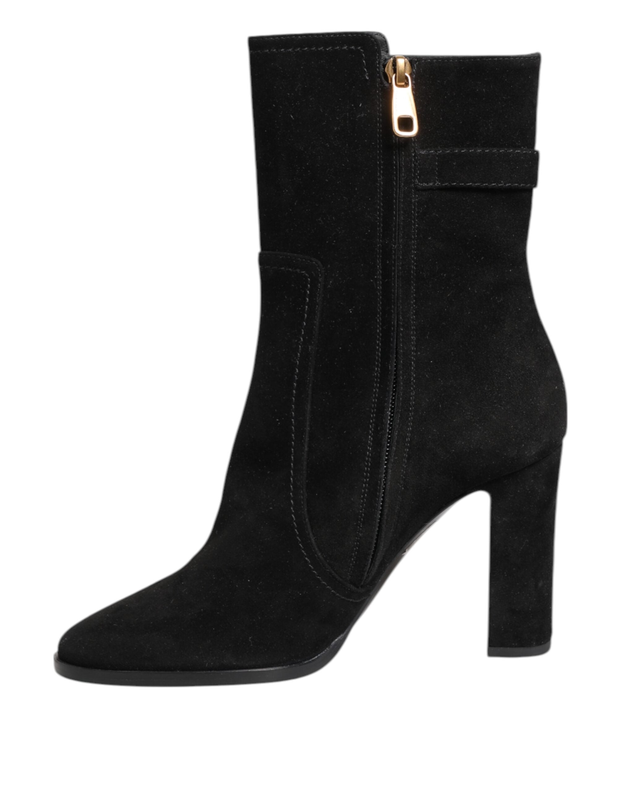Dolce & Gabbana Black Suede Leather Mid Calf Boots Shoes Glam Steals