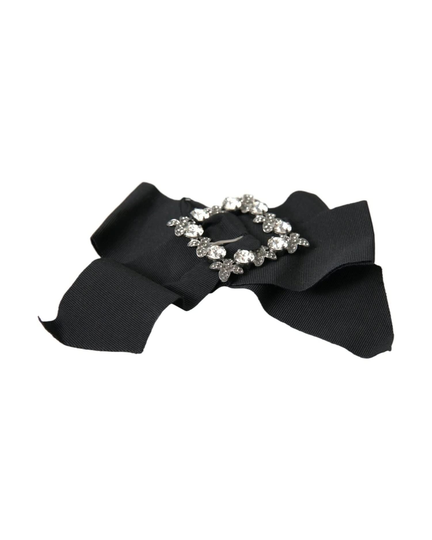Dolce & Gabbana Black Swarovski Crystal Embellished Hair Clip Hair Pins, Claws & Clips