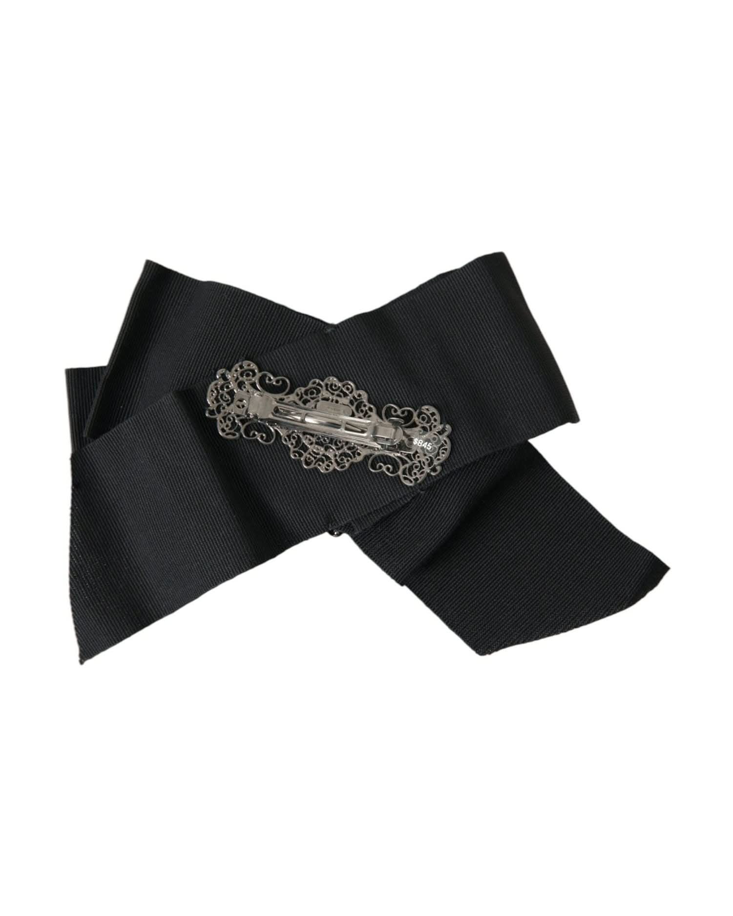 Dolce & Gabbana Black Swarovski Crystal Embellished Hair Clip Hair Pins, Claws & Clips
