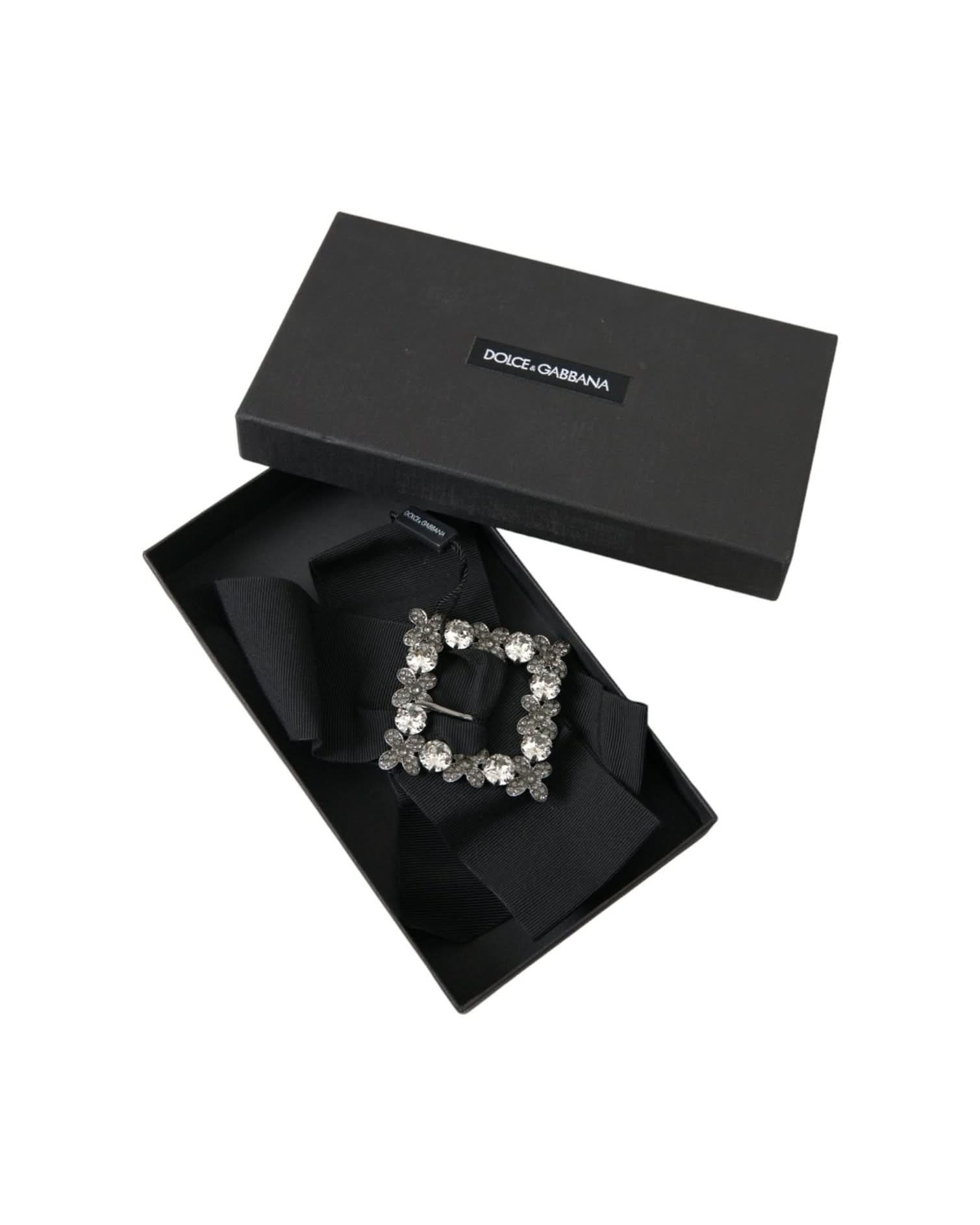 Dolce & Gabbana Black Swarovski Crystal Embellished Hair Clip Hair Pins, Claws & Clips