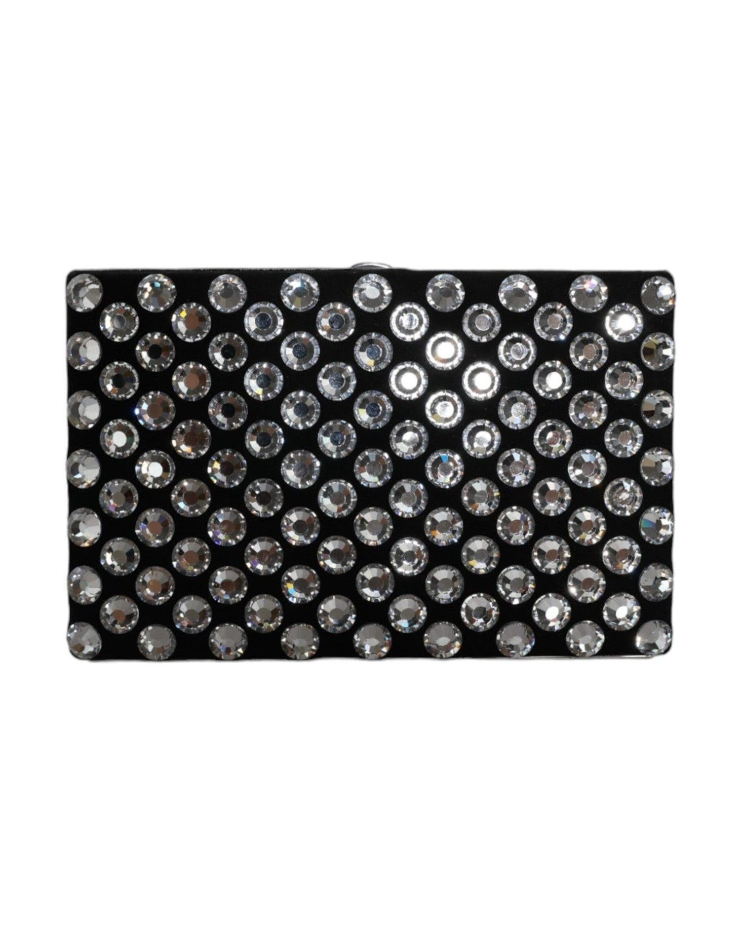 Dolce & Gabbana Velvet Crystal Clutch Evening Party Purse Black Bag Glam Steals