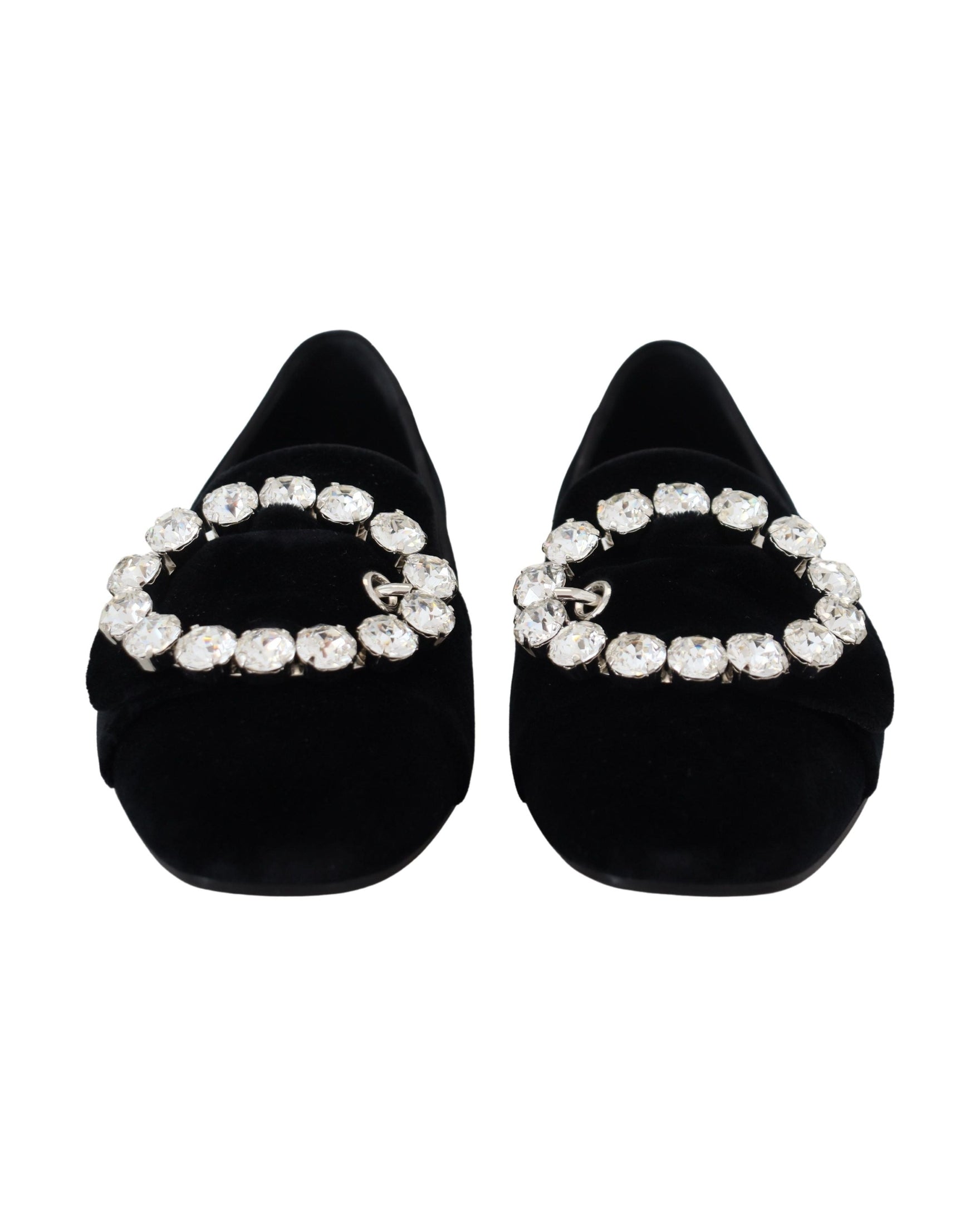 Dolce & Gabbana Black Velvet Crystals Loafers Glam Steals