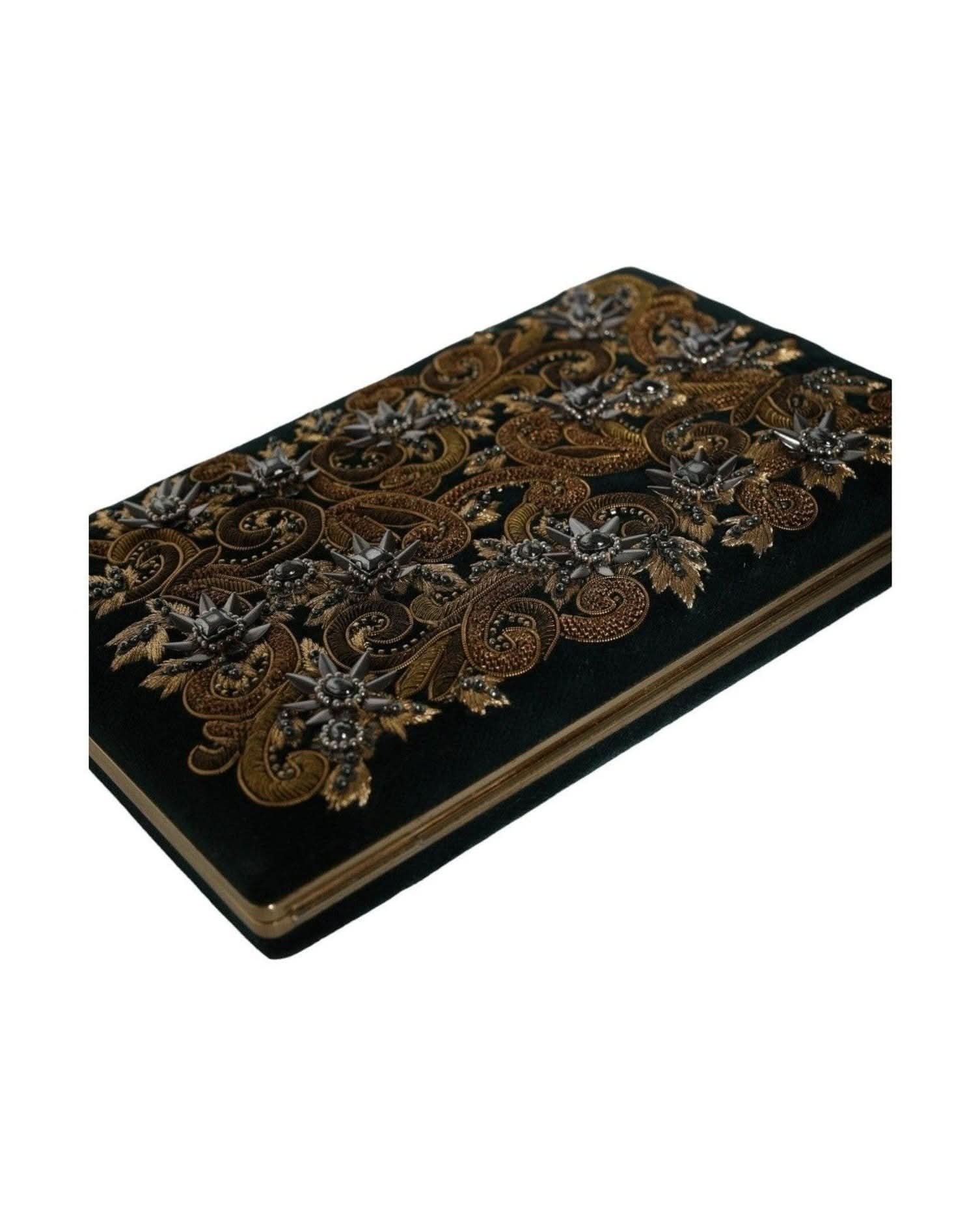 Dolce & Gabbana Black Velvet Frame Clutch Evening Party Purse Bag Clutch Bags
