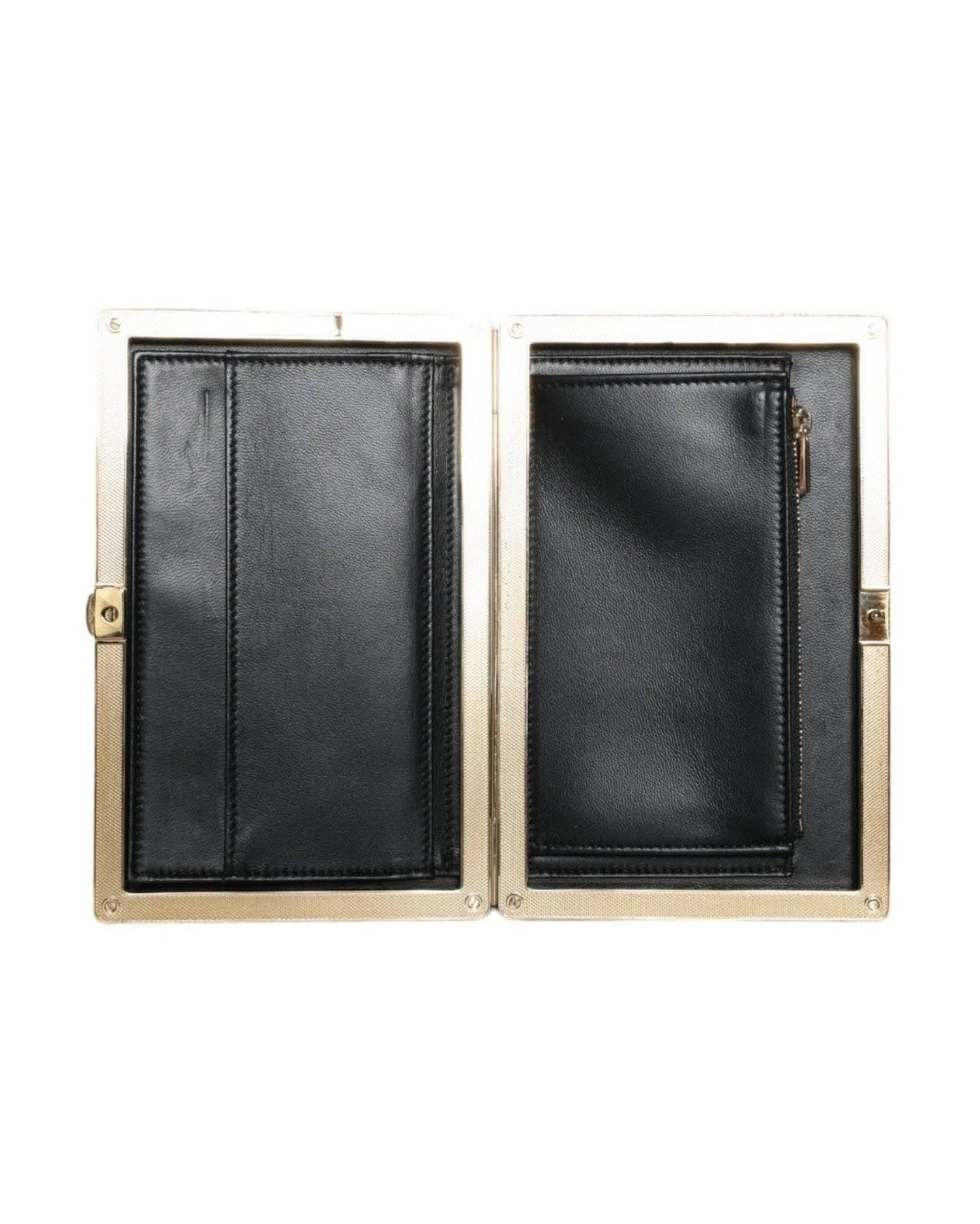 Dolce & Gabbana Black Velvet Frame Clutch Evening Party Purse Bag Clutch Bags