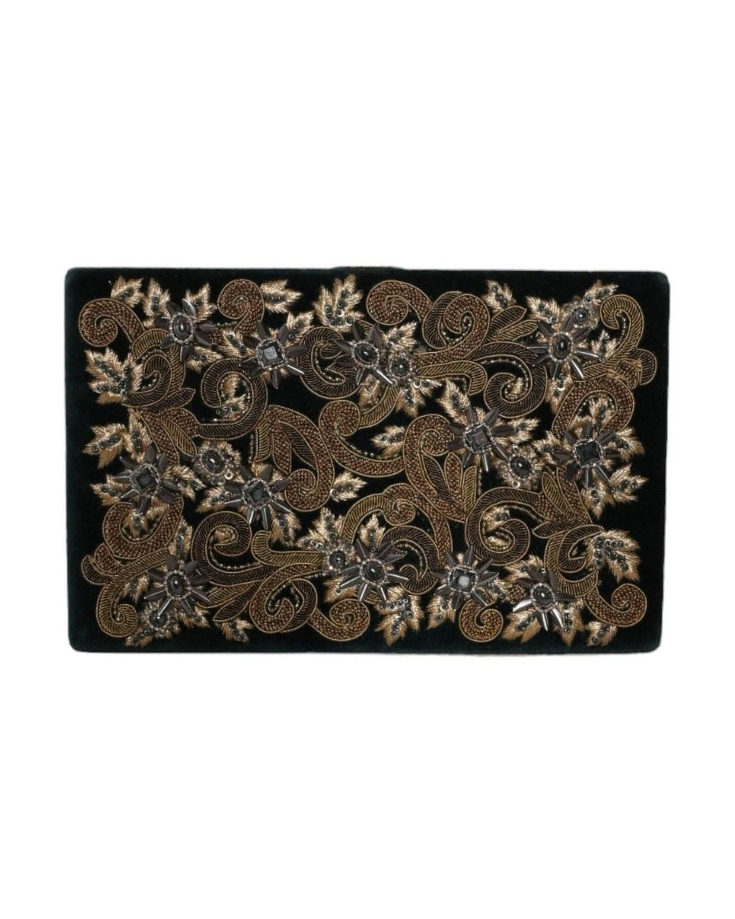 Dolce & Gabbana Black Velvet Frame Clutch Evening Party Purse Bag Clutch Bags
