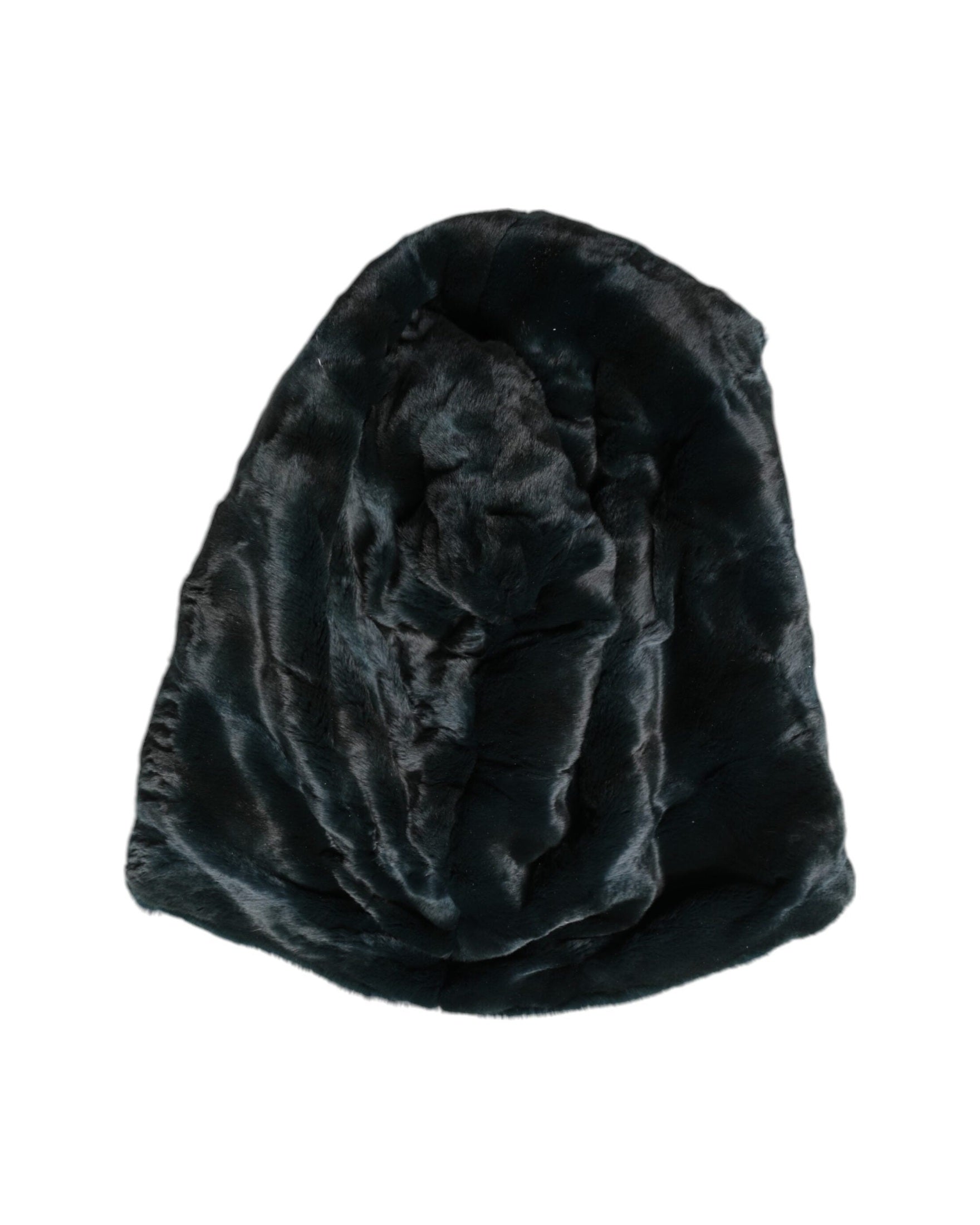 Dolce & Gabbana Black Weasel Fur Womens Beanie Hat Glam Steals