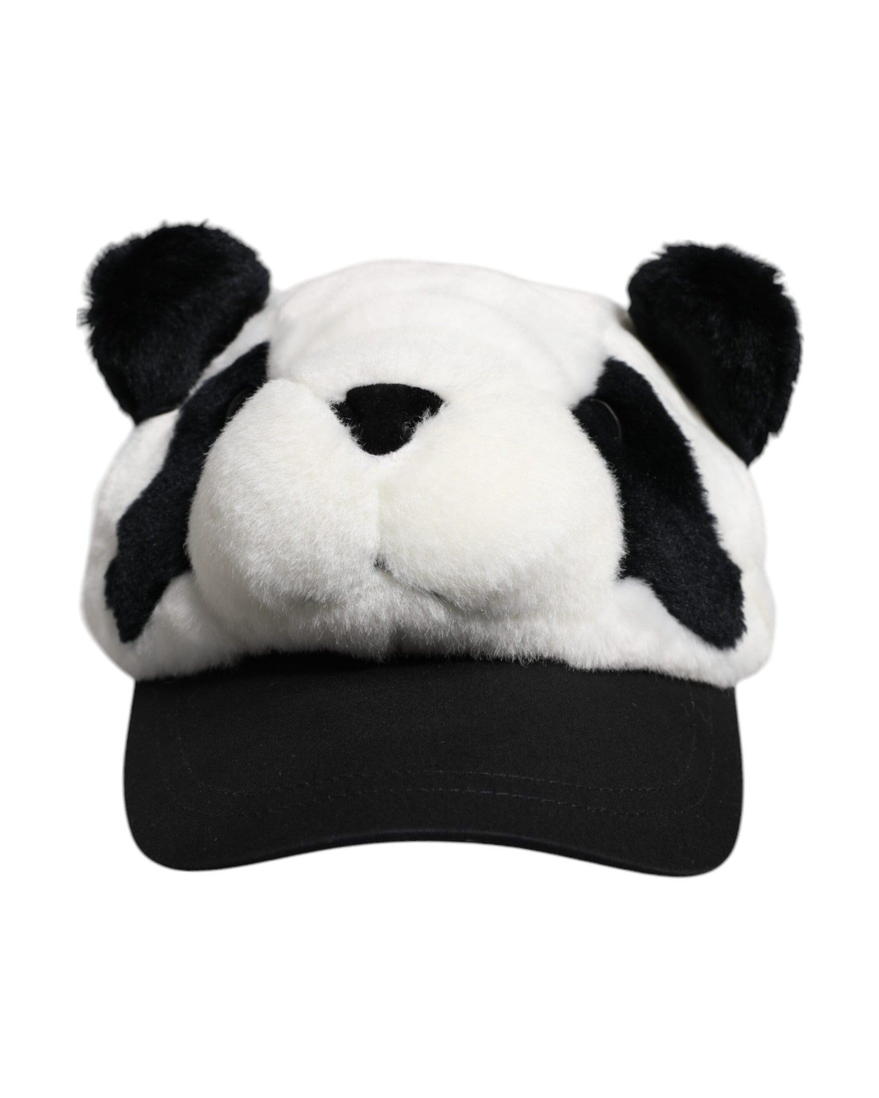 Dolce & Gabbana Black White Panda Fur Women Baseball Cap Glam Steals