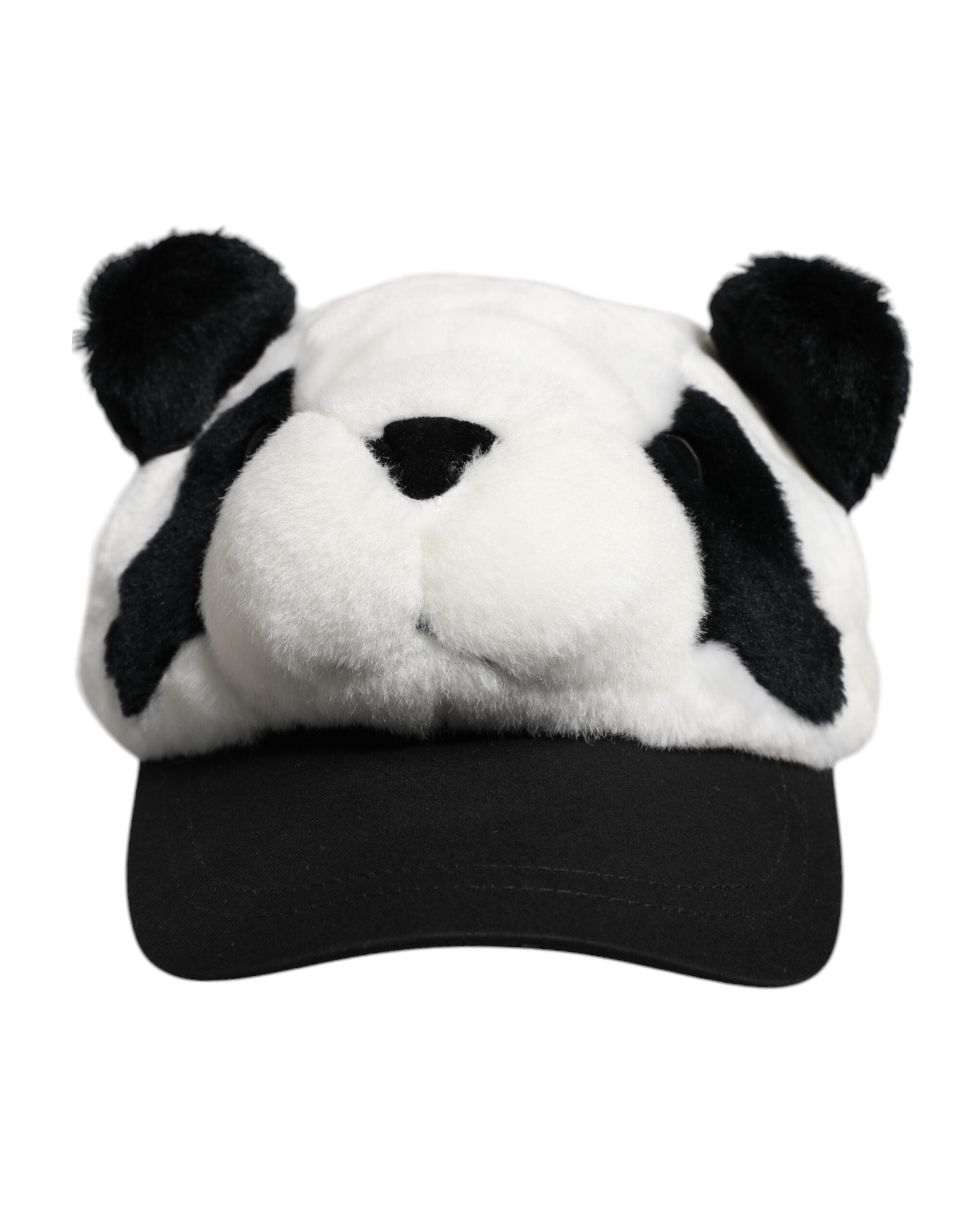 Dolce & Gabbana Black White Panda Fur Women Baseball Cap Glam Steals