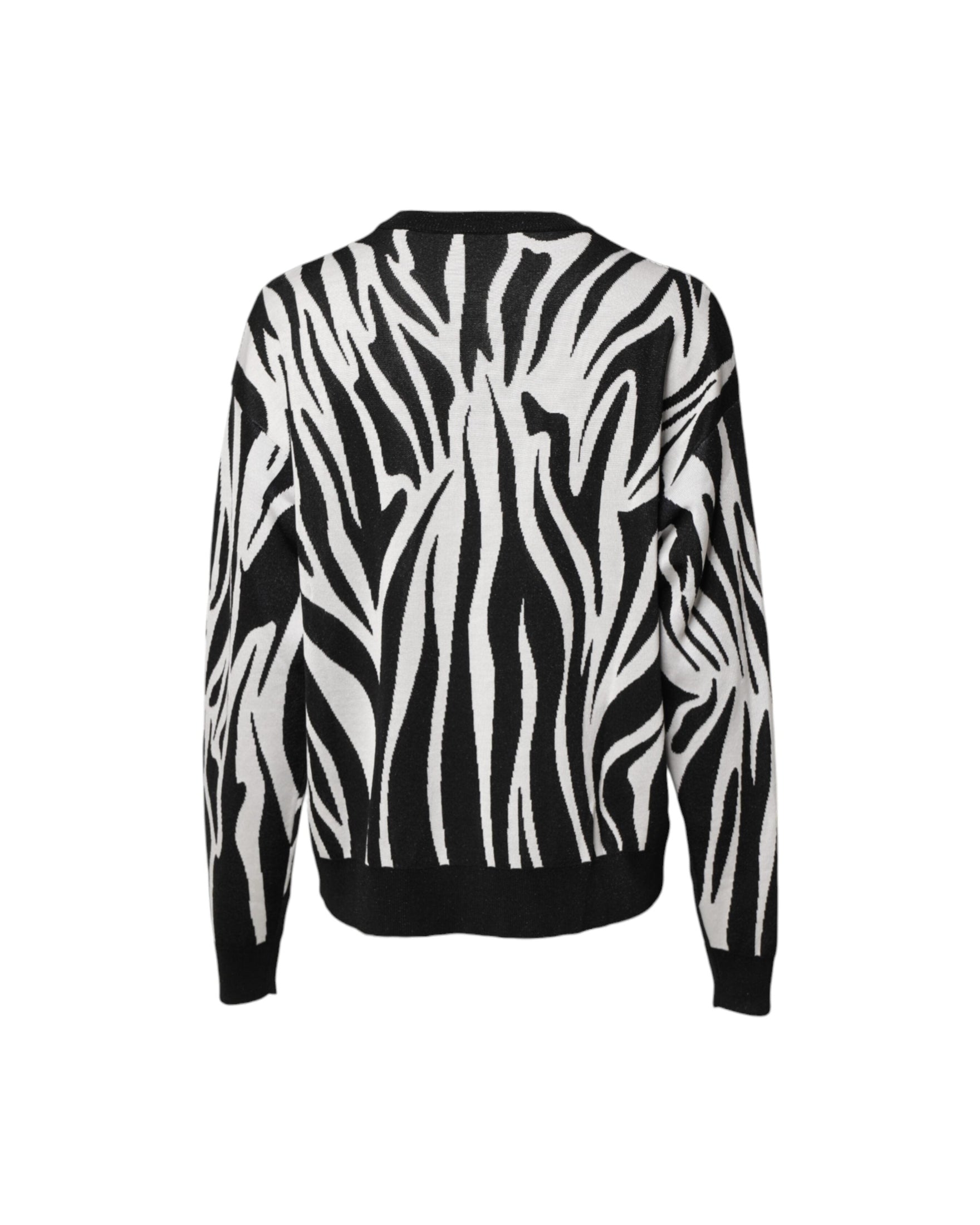 Dolce & Gabbana Black White Print Pullover Sweater Glam Steals
