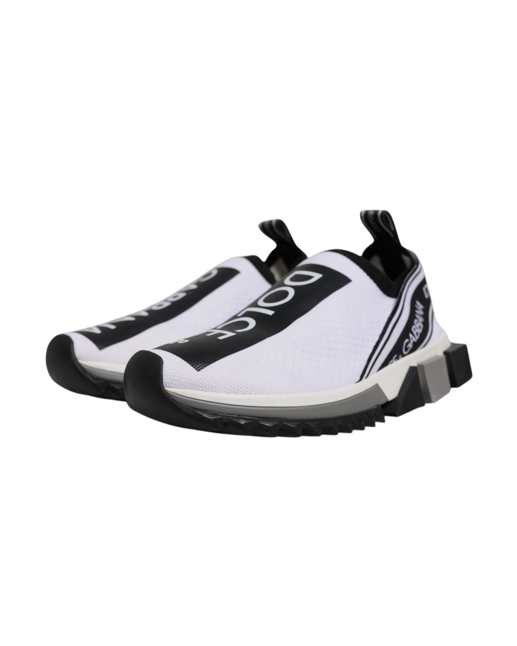 Dolce & Gabbana Black White Slip On Sorrento Sneakers Shoes Glam Steals