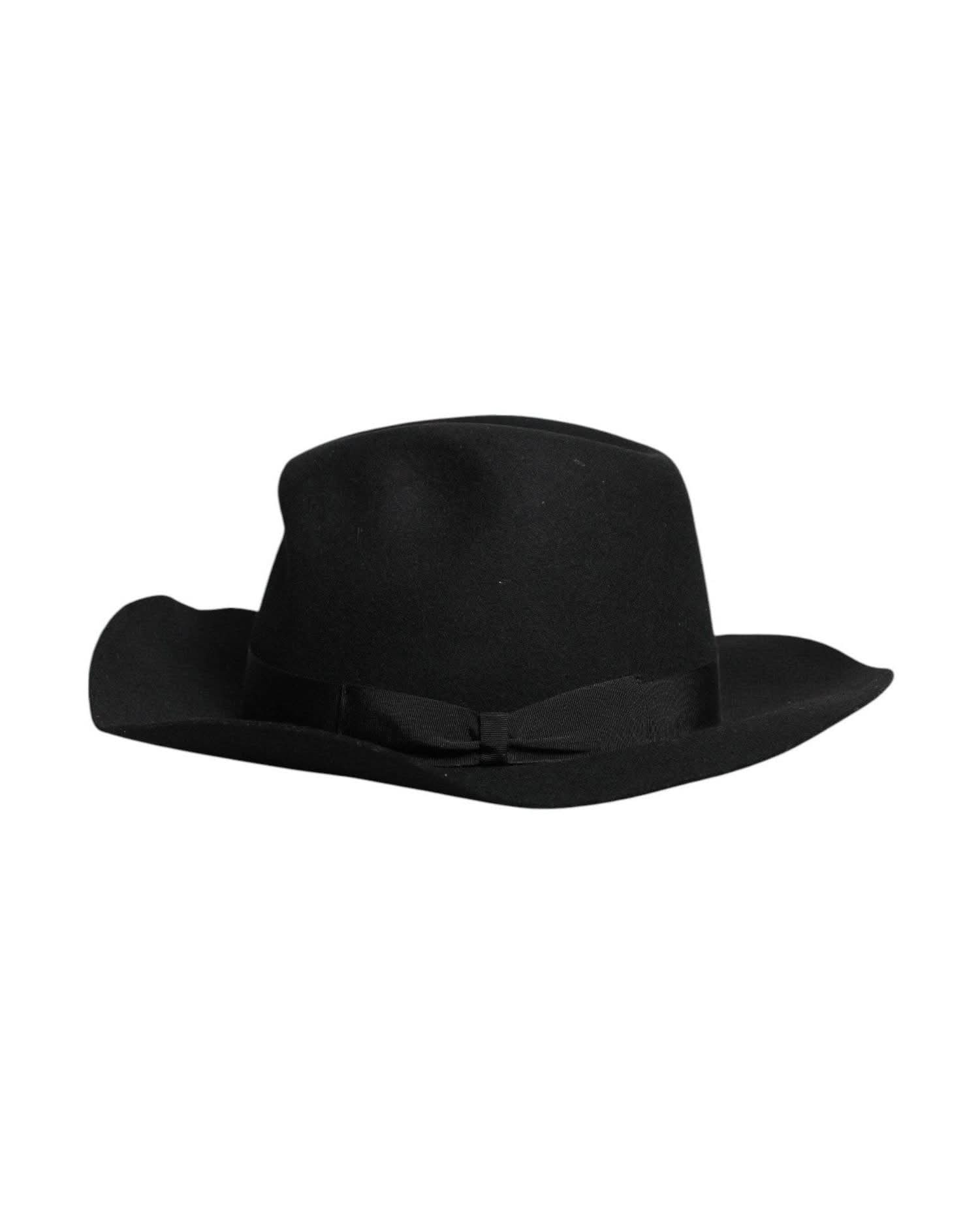 Dolce & Gabbana Black Wide Brim Trilby Fedora Hat Hats