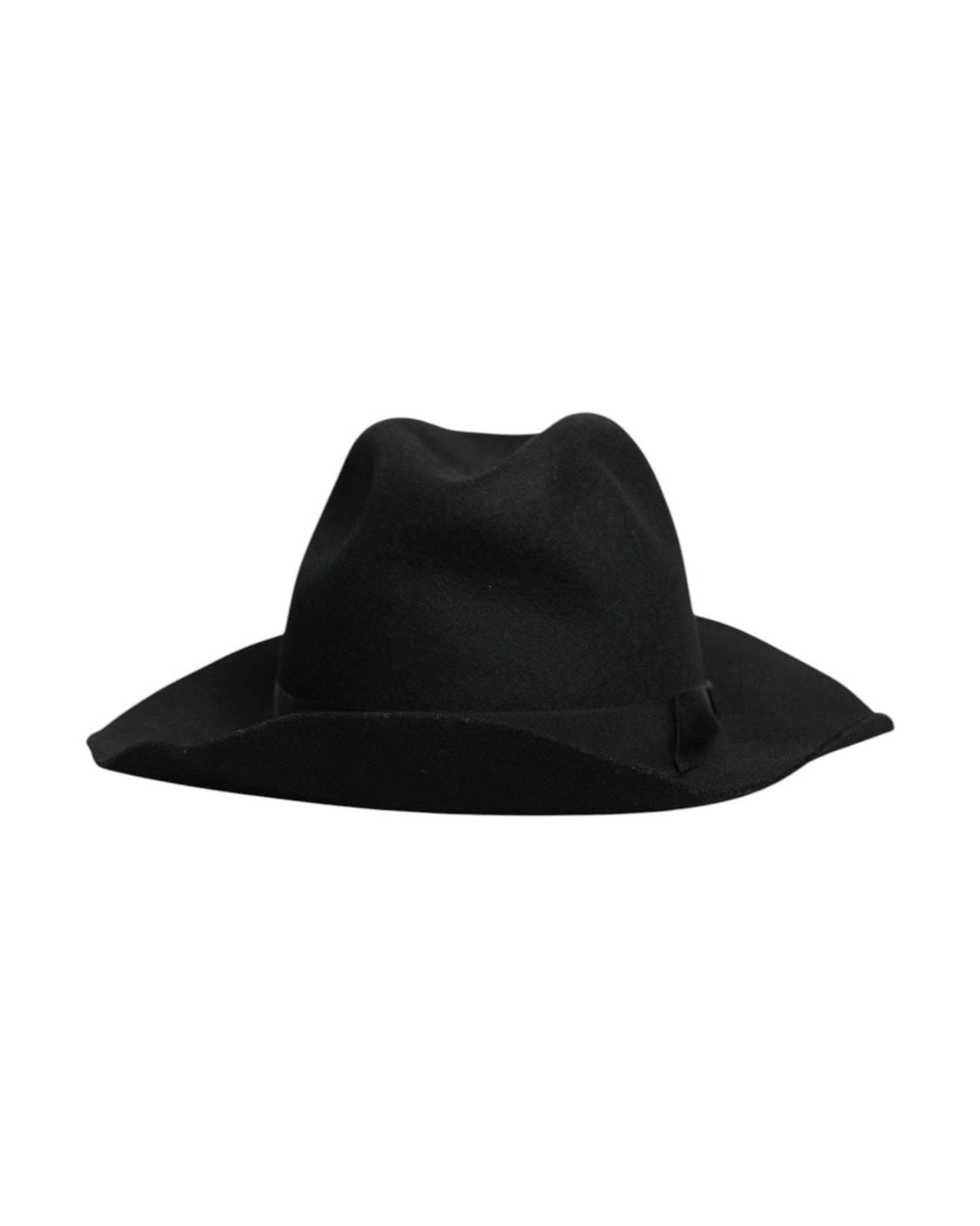 Dolce & Gabbana Black Wide Brim Trilby Fedora Hat Hats