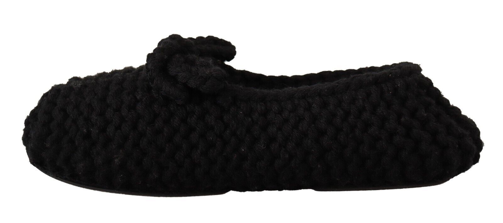 Dolce & Gabbana Black Wool Elegant Knit Ballet Flats Glam Steals