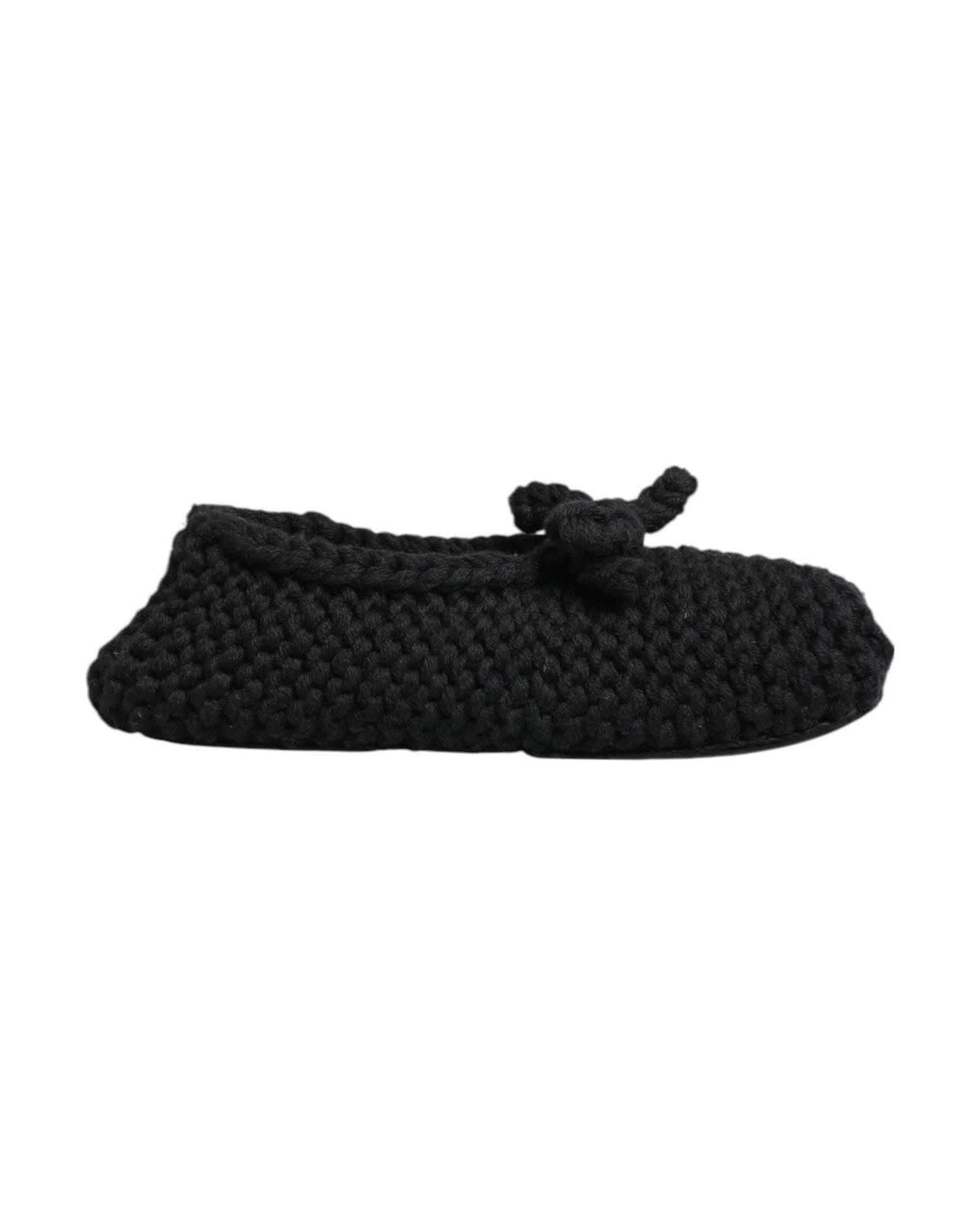 Dolce & Gabbana Black Wool Knit Slip On Ballerina Flats Shoes Shoes