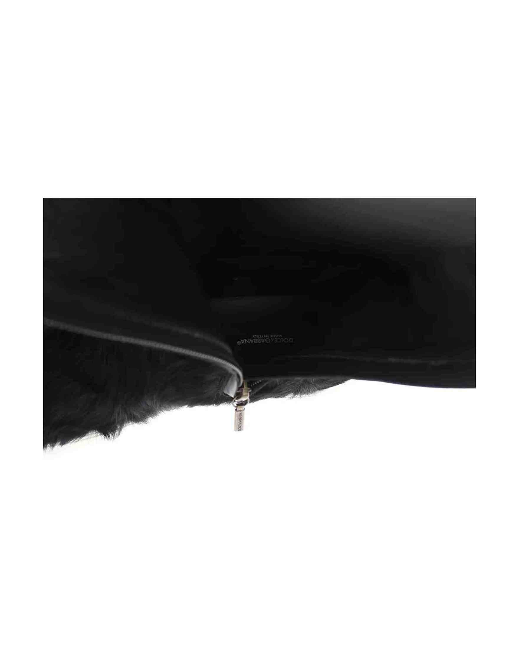 Dolce & Gabbana Black Xiangao Lamb Fur Leather Boots Shoes Boots