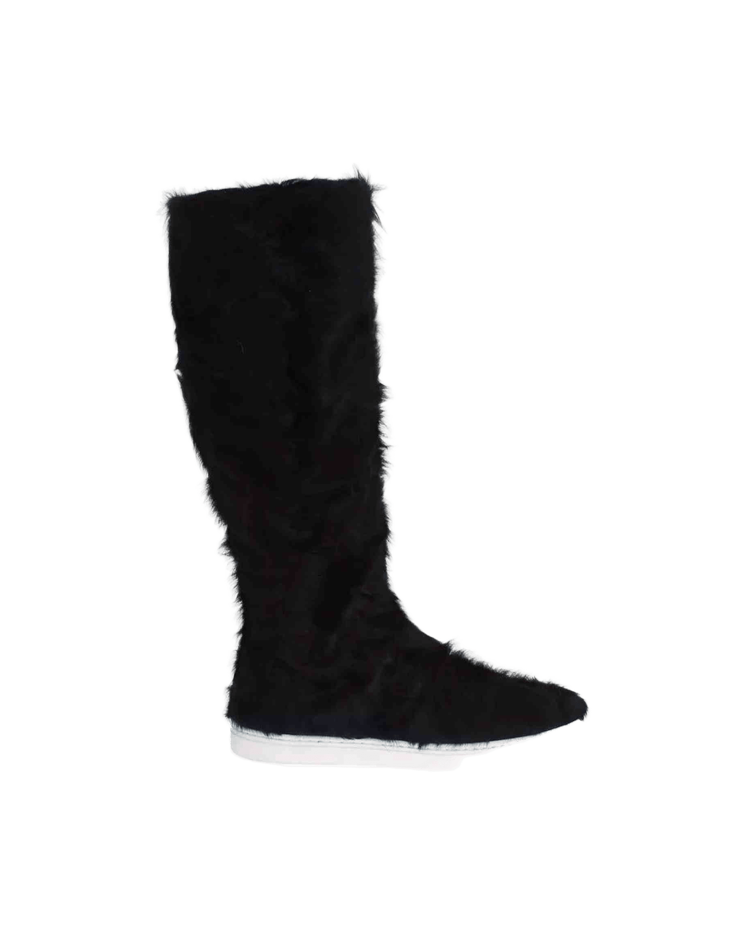 Dolce & Gabbana Black Xiangao Lamb Fur Leather Boots Shoes Boots