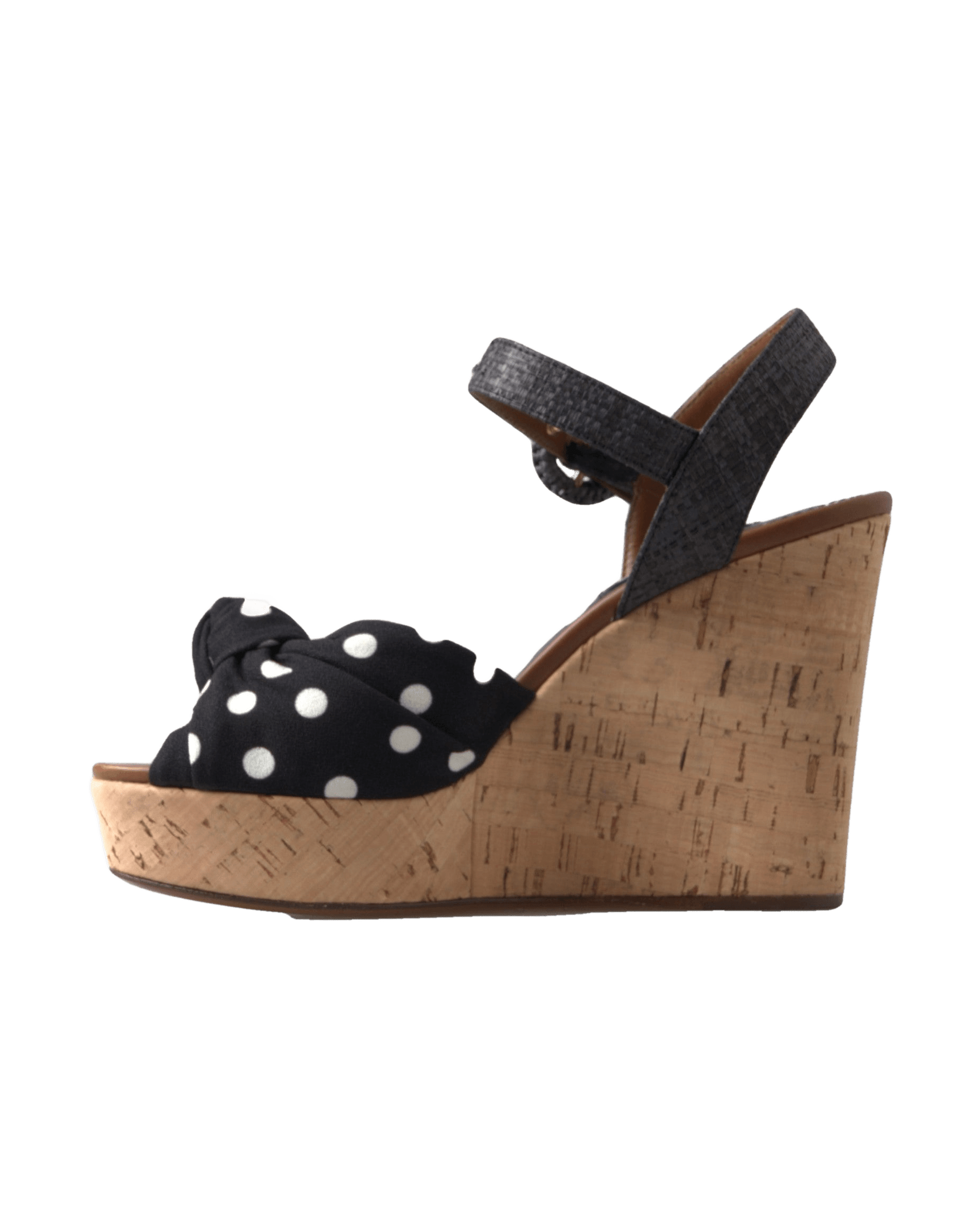 Dolce & Gabbana Black and Wedges Polka Dotted Ankle Strap Shoes Sandals Glam Steals