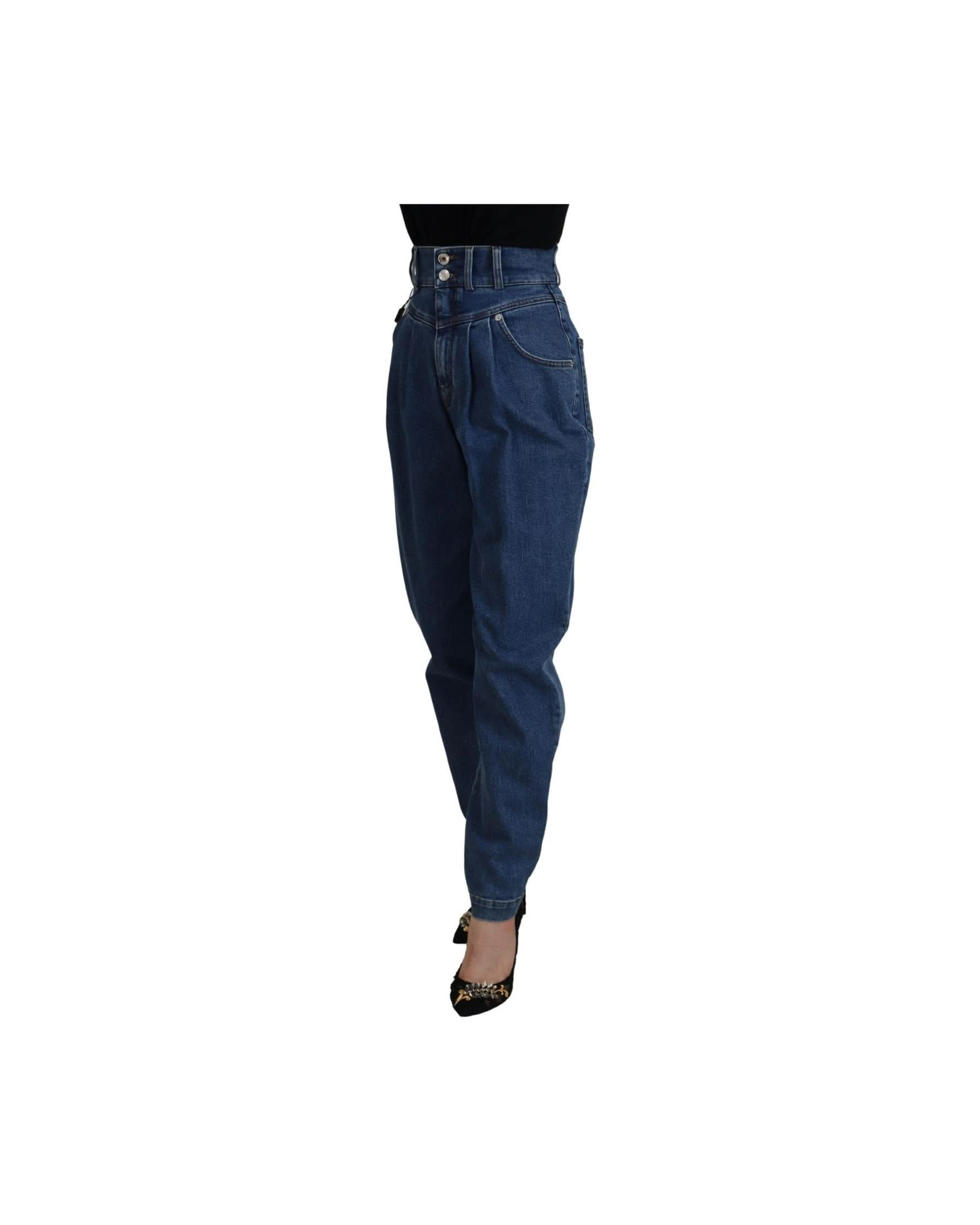 Dolce & Gabbana Blue Cotton High Waisted Jean