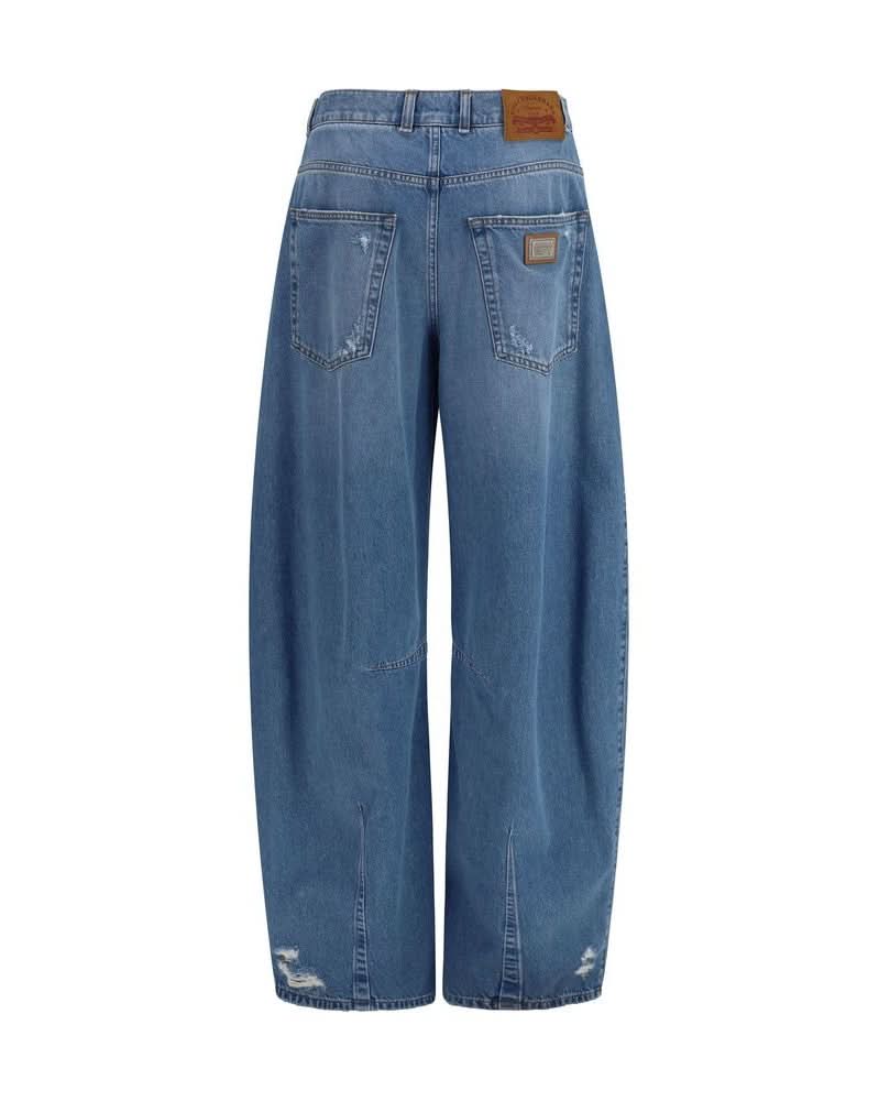 Dolce & Gabbana Blue Cotton Relaxed Fit Jeans Glam Steals
