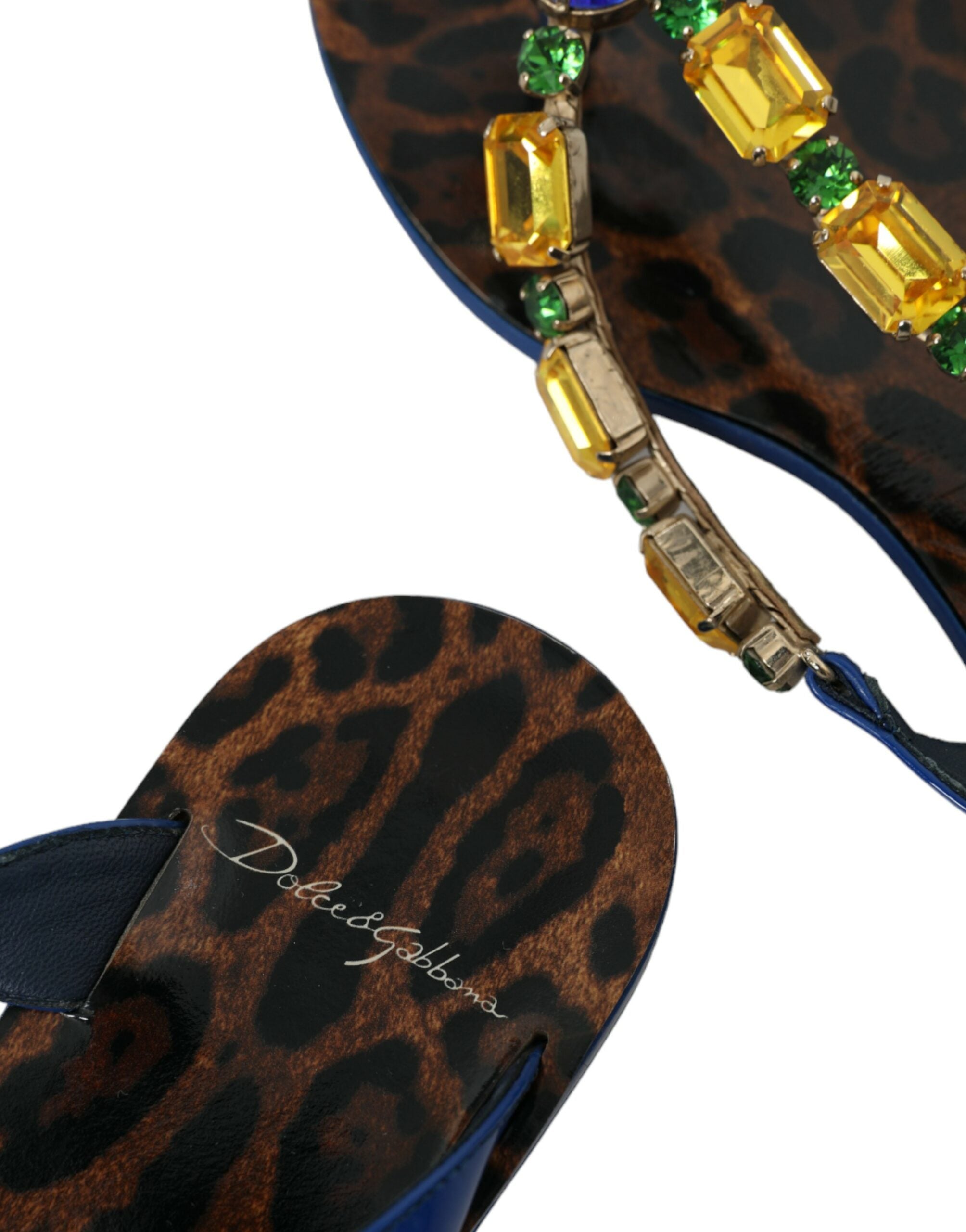 Dolce & Gabbana Blue Crystal Calf Leather Beachwear Shoes Glam Steals