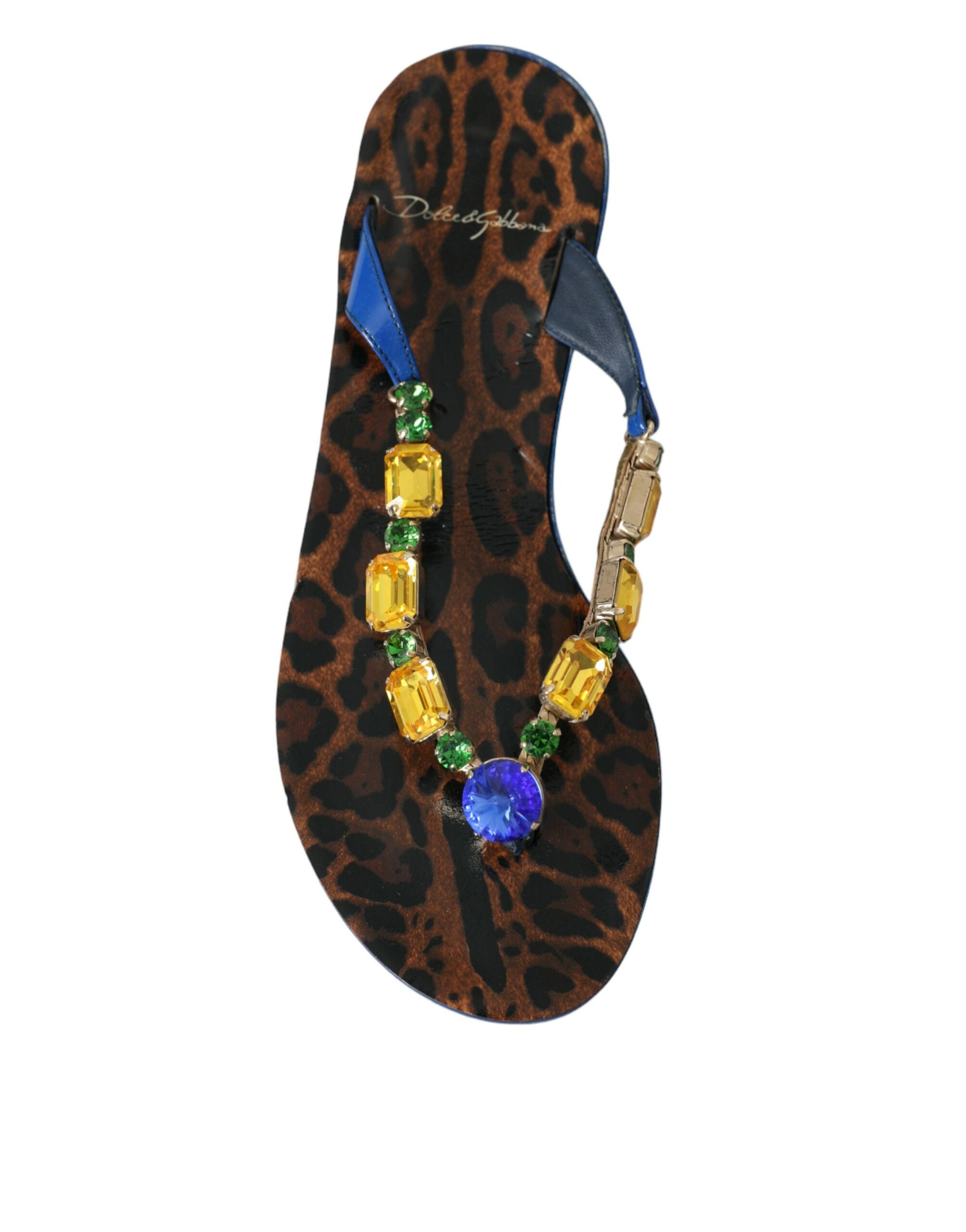 Dolce & Gabbana Blue Crystal Calf Leather Beachwear Shoes Glam Steals