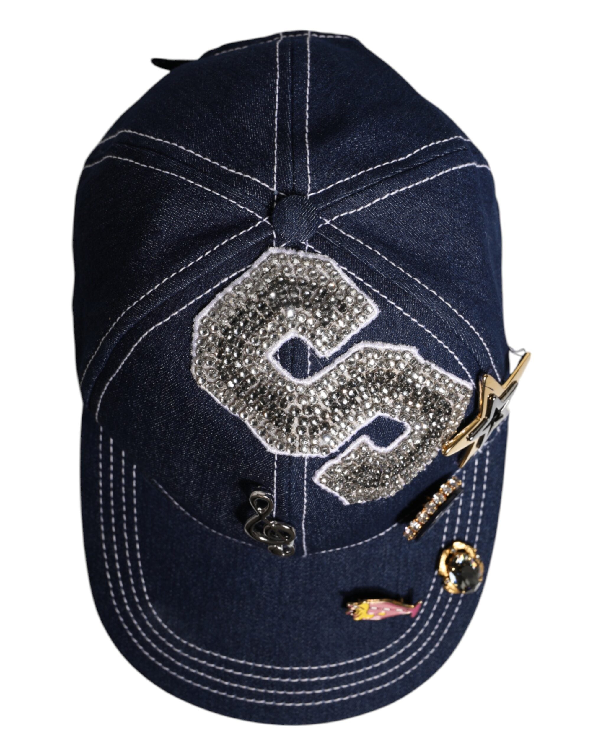 Dolce & Gabbana Blue Crystal Embellishment Baseball Cap Glam Steals
