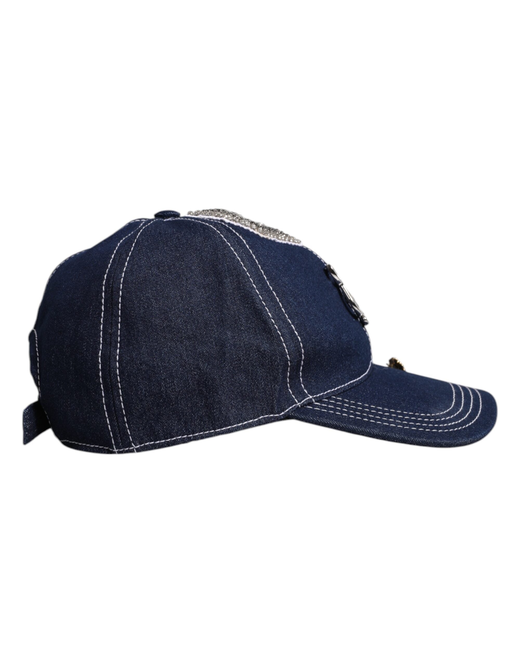 Dolce & Gabbana Blue Crystal Embellishment Baseball Cap Glam Steals