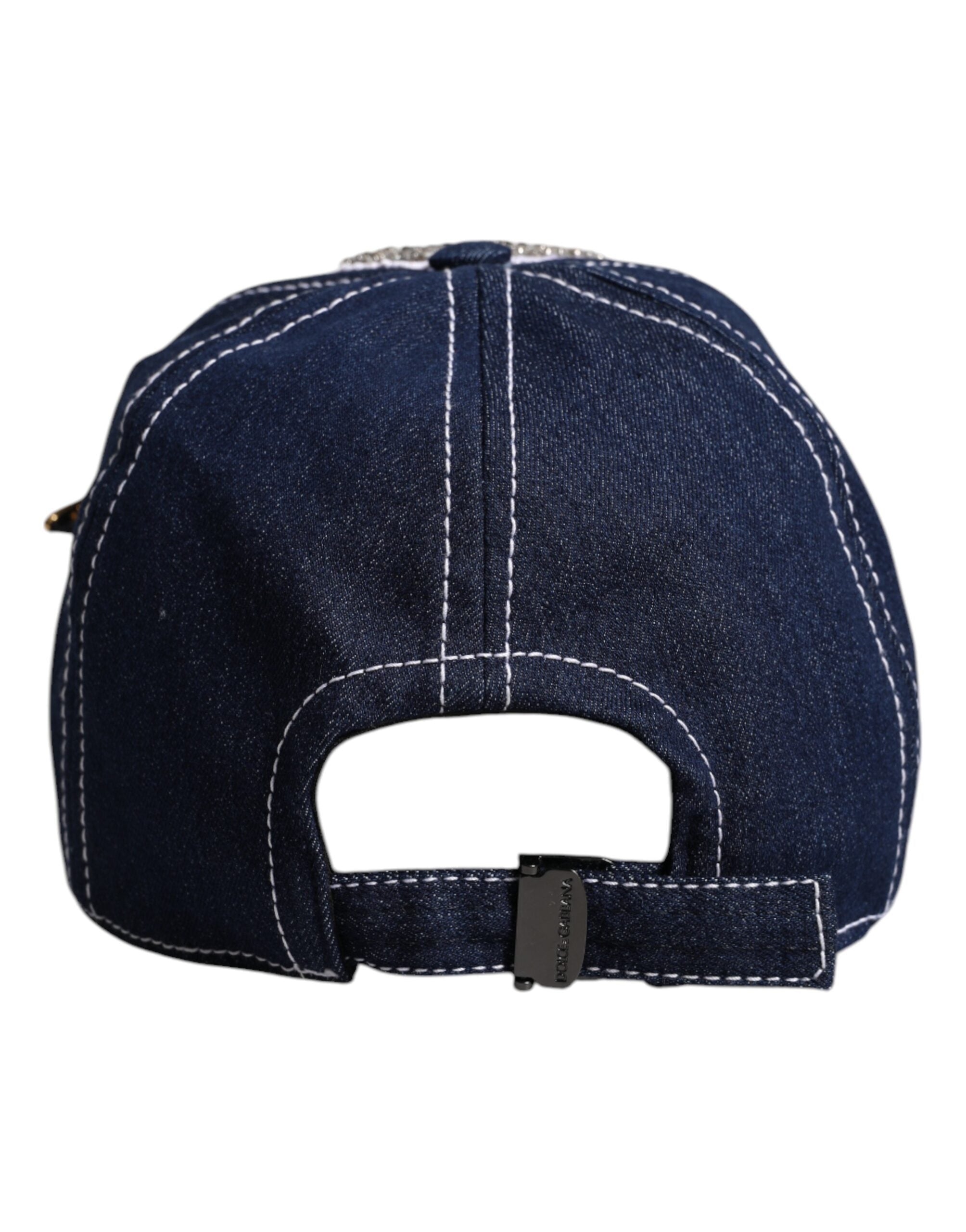Dolce & Gabbana Blue Crystal Embellishment Baseball Cap Glam Steals