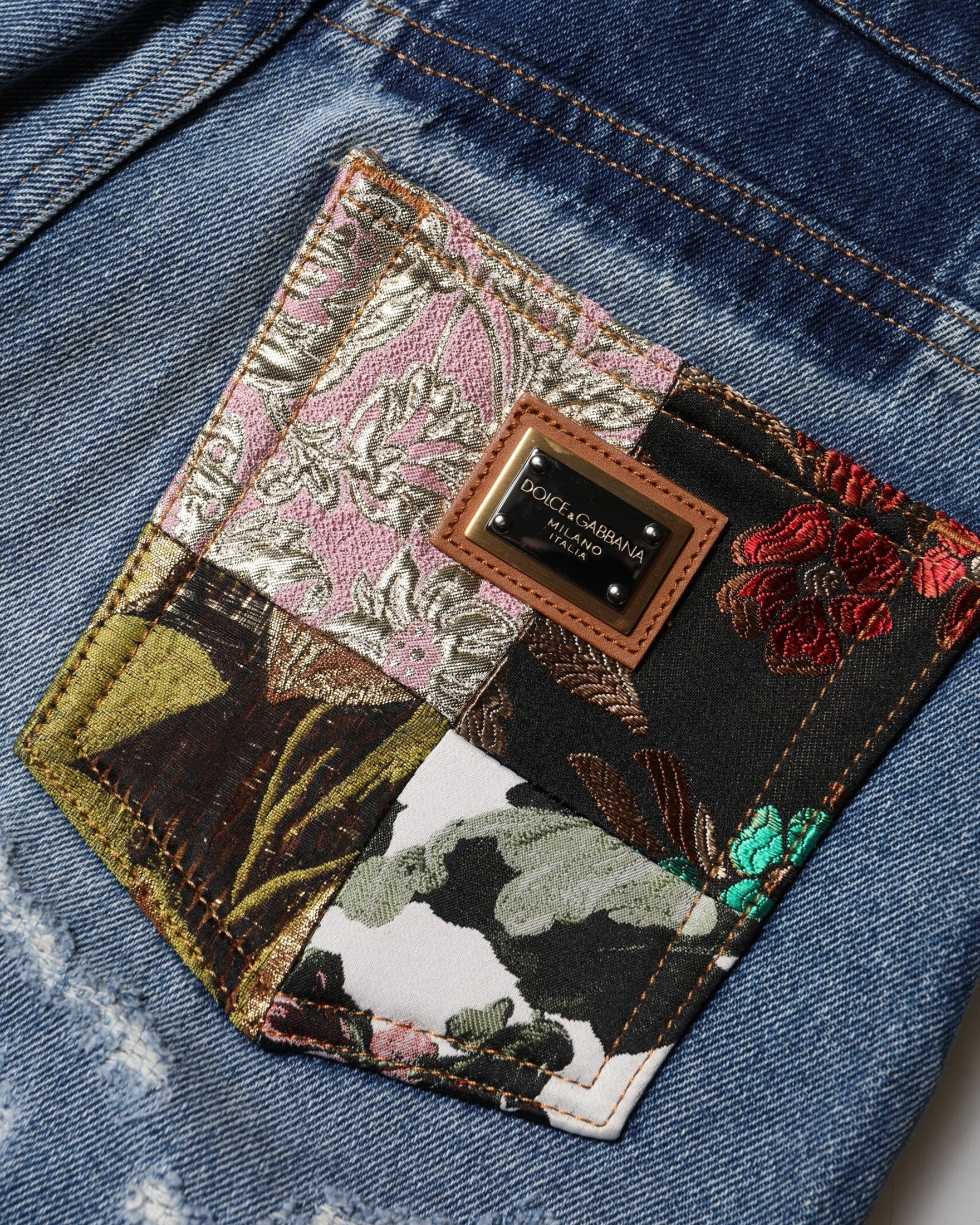 Dolce & Gabbana Blue Denim Amber Tattered High Waist Jeans Glam Steals