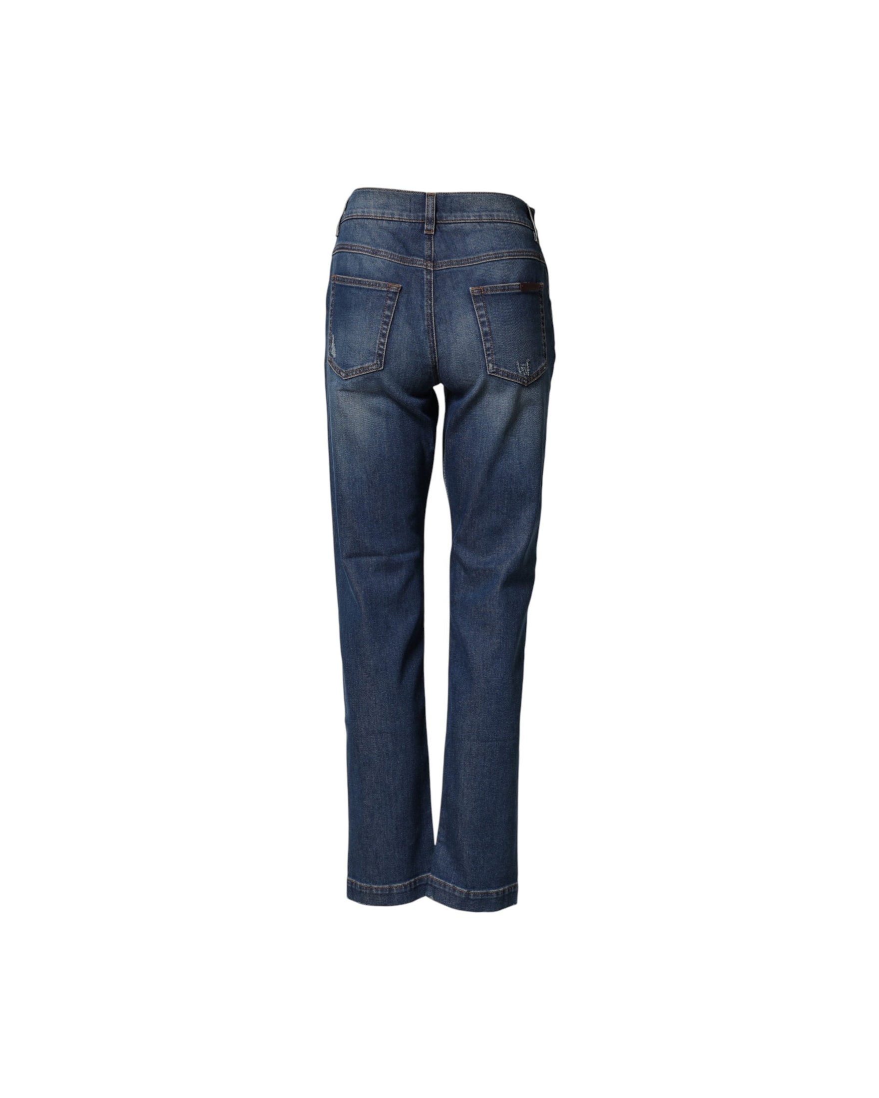 Dolce & Gabbana Blue Denim Floral Embroidered Boyfriend Jeans Glam Steals
