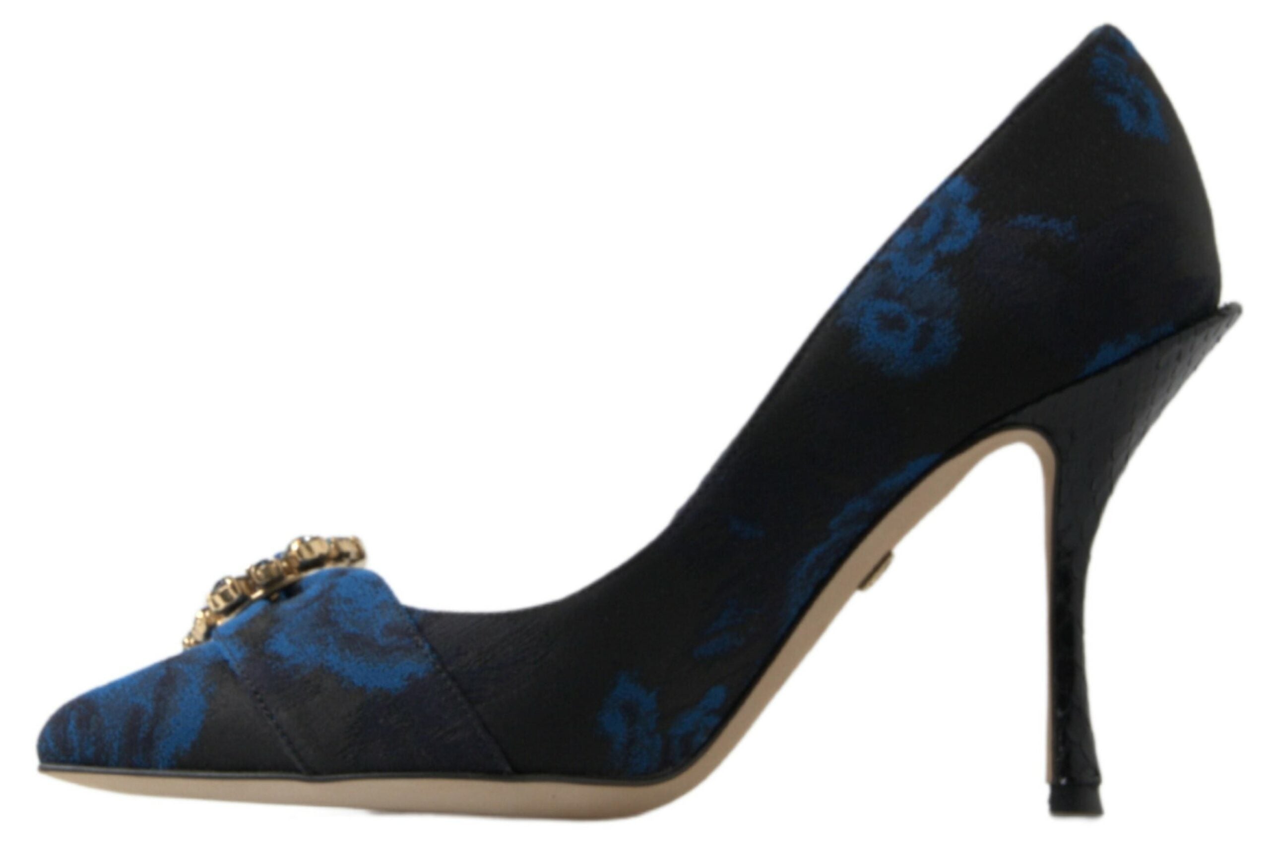 Dolce & Gabbana Blue Floral Ayers Crystal Pumps Glam Steals