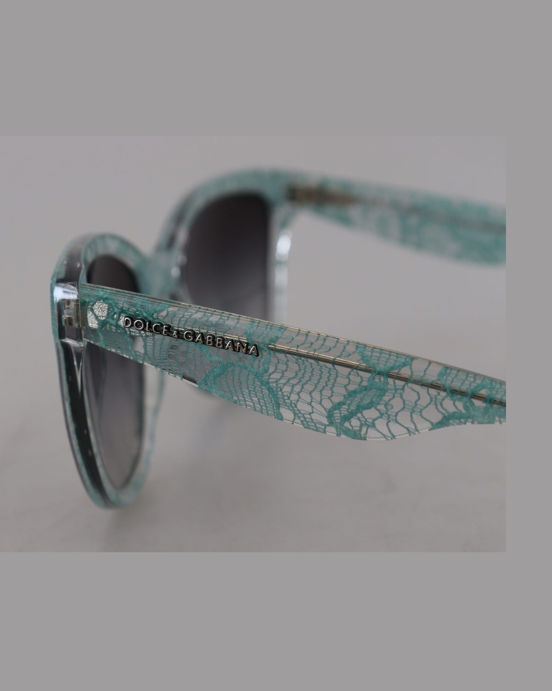 Dolce & Gabbana Blue Lace Acetate Crystal Round Sunglasses Glam Steals