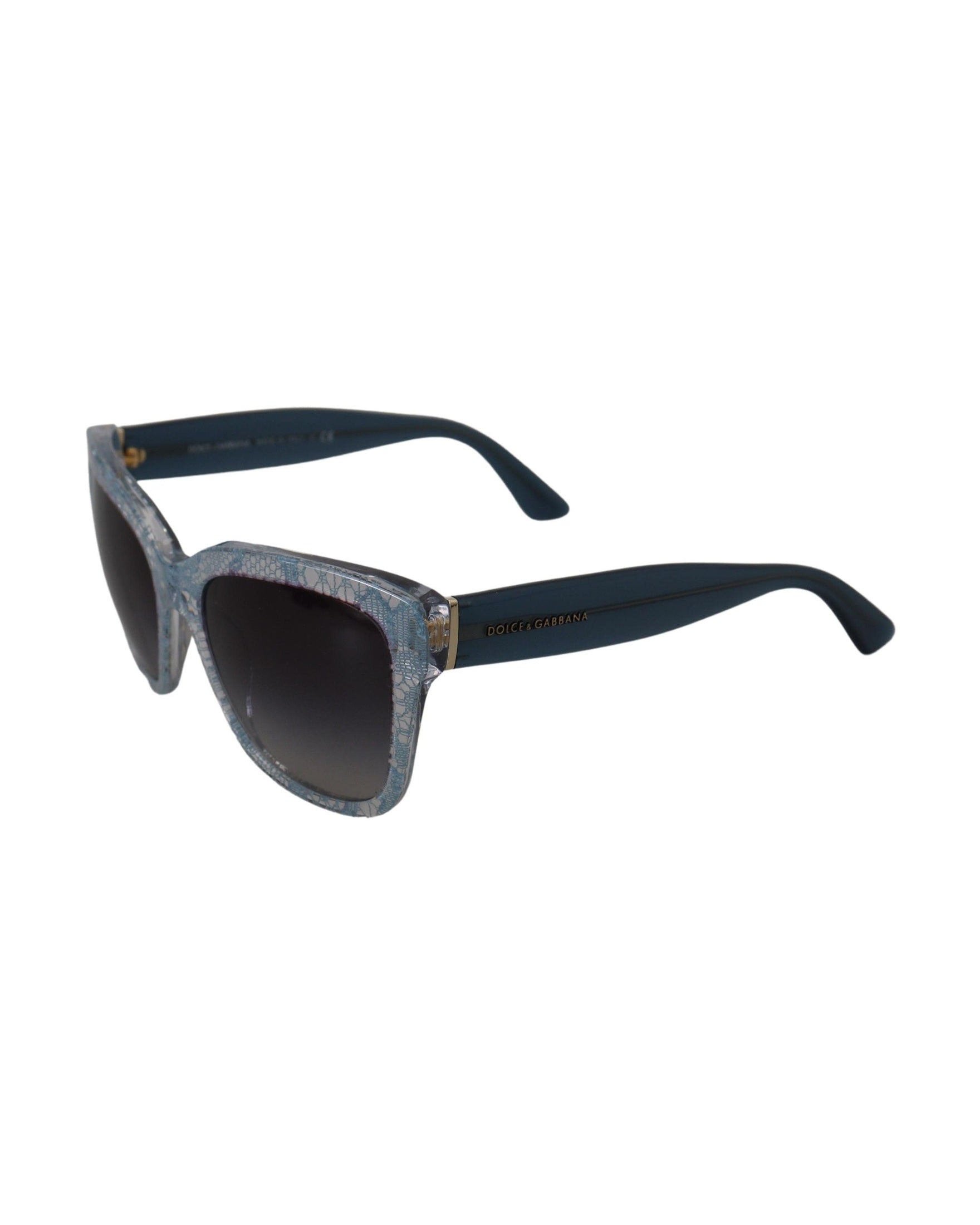 Dolce & Gabbana Blue Lace Acetate Rectangle Sunglasses Glam Steals