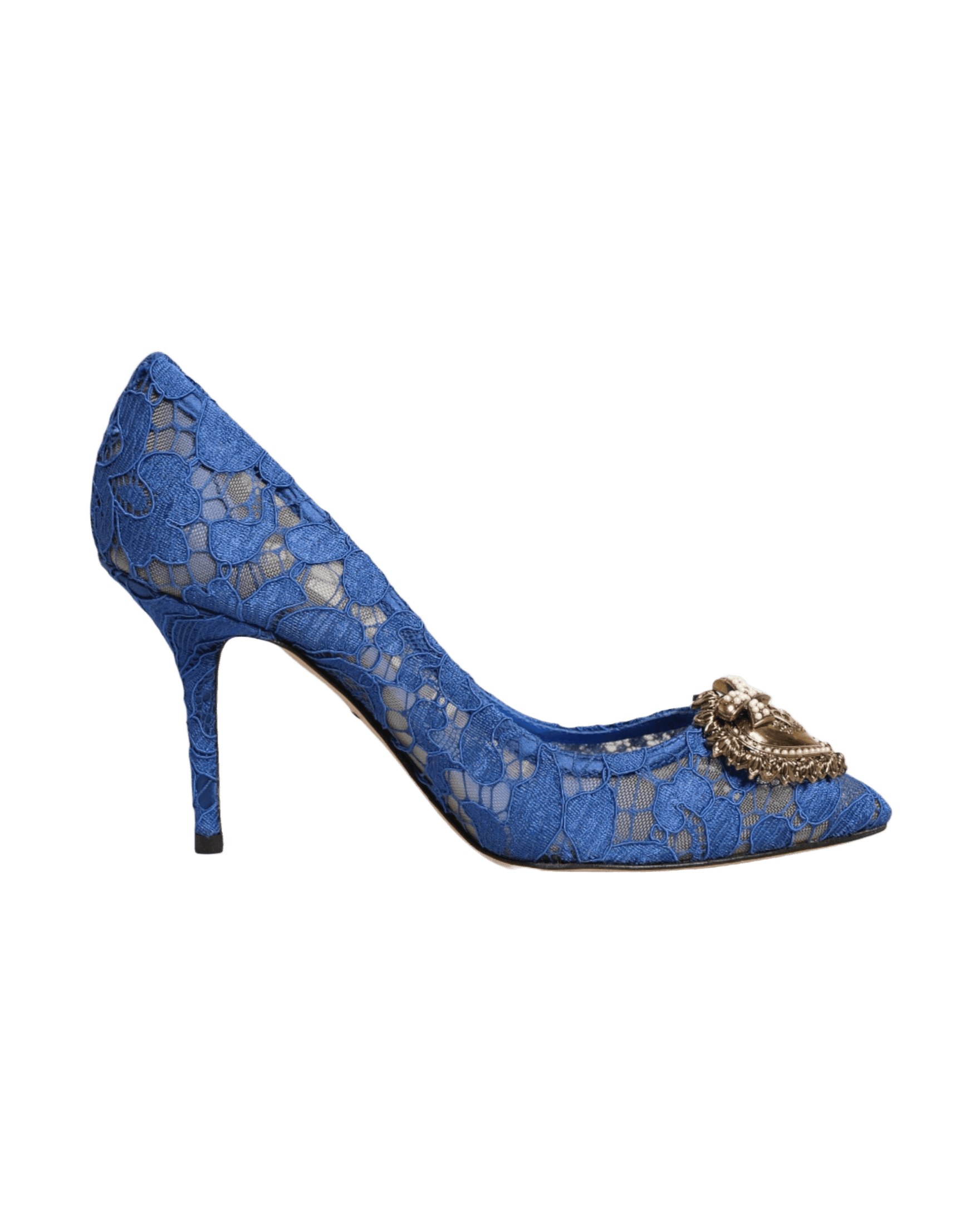 Dolce & Gabbana Blue Lace Taormina Devotion Pumps Shoes Heels