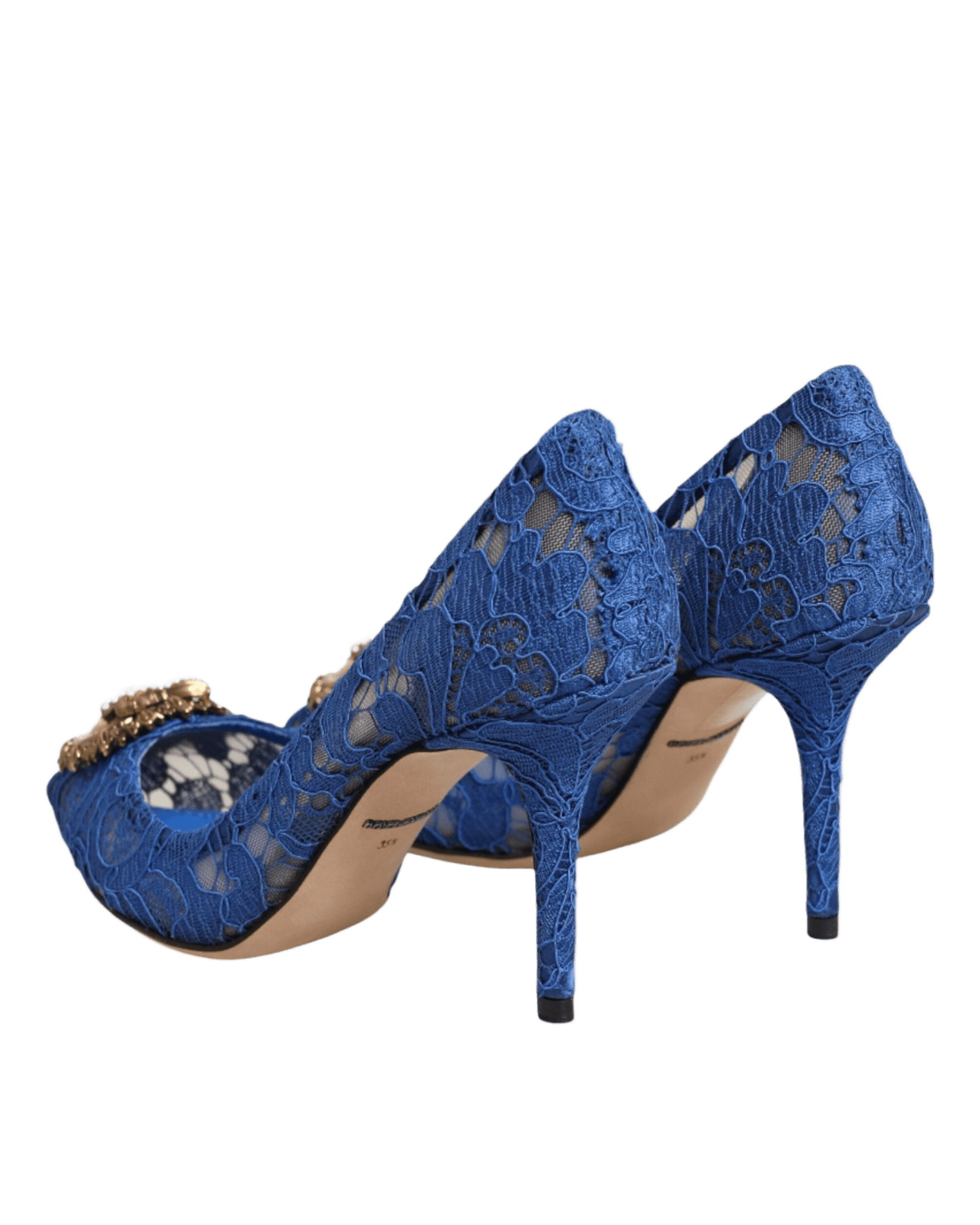 Dolce & Gabbana Blue Lace Taormina Devotion Pumps Shoes Heels