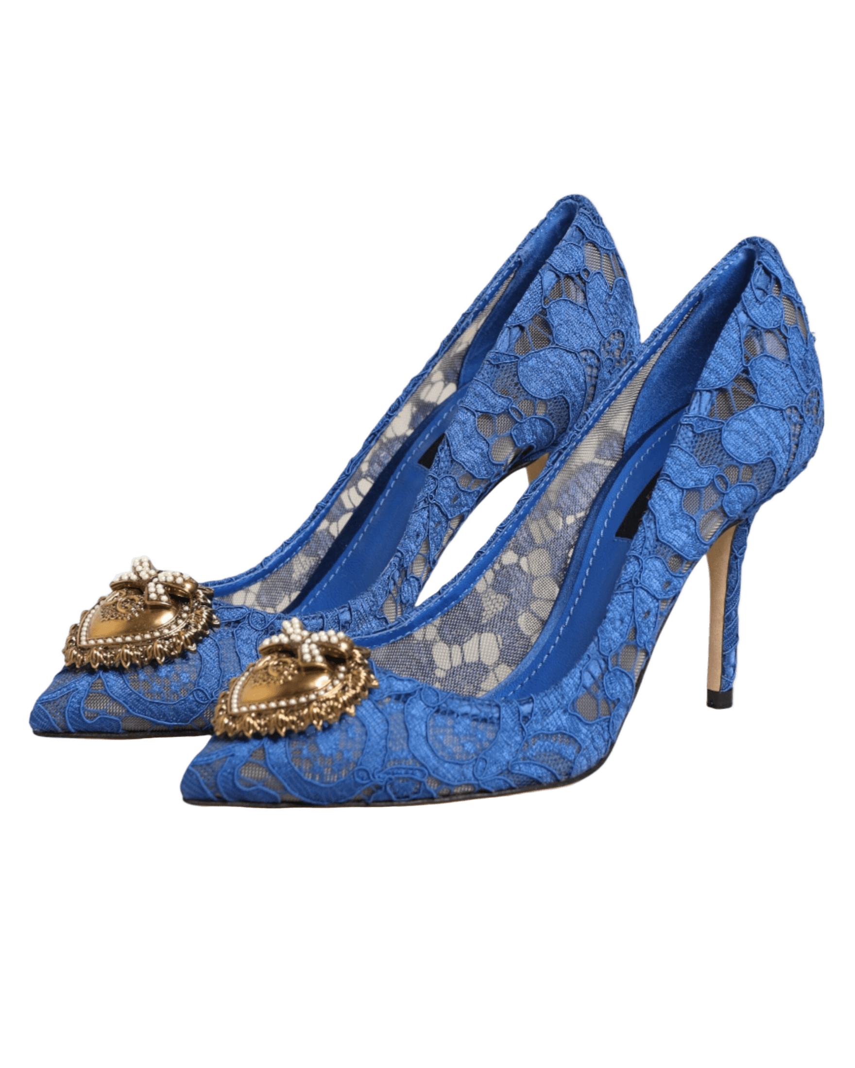 Dolce & Gabbana Blue Lace Taormina Devotion Pumps Shoes Glam Steals