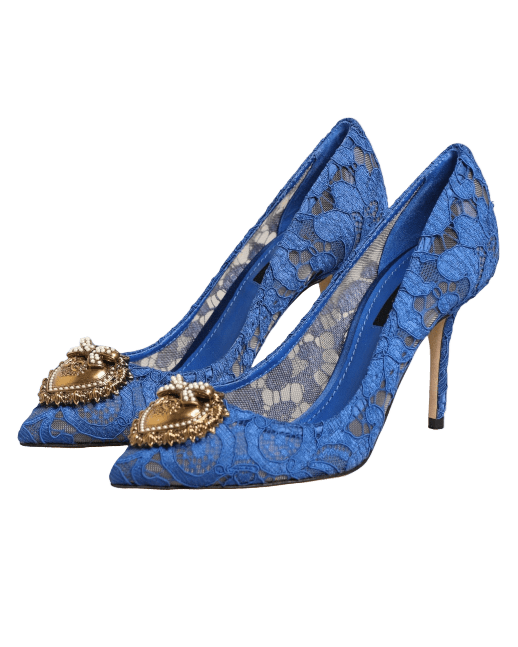 Dolce & Gabbana Blue Lace Taormina Devotion Pumps Shoes Heels