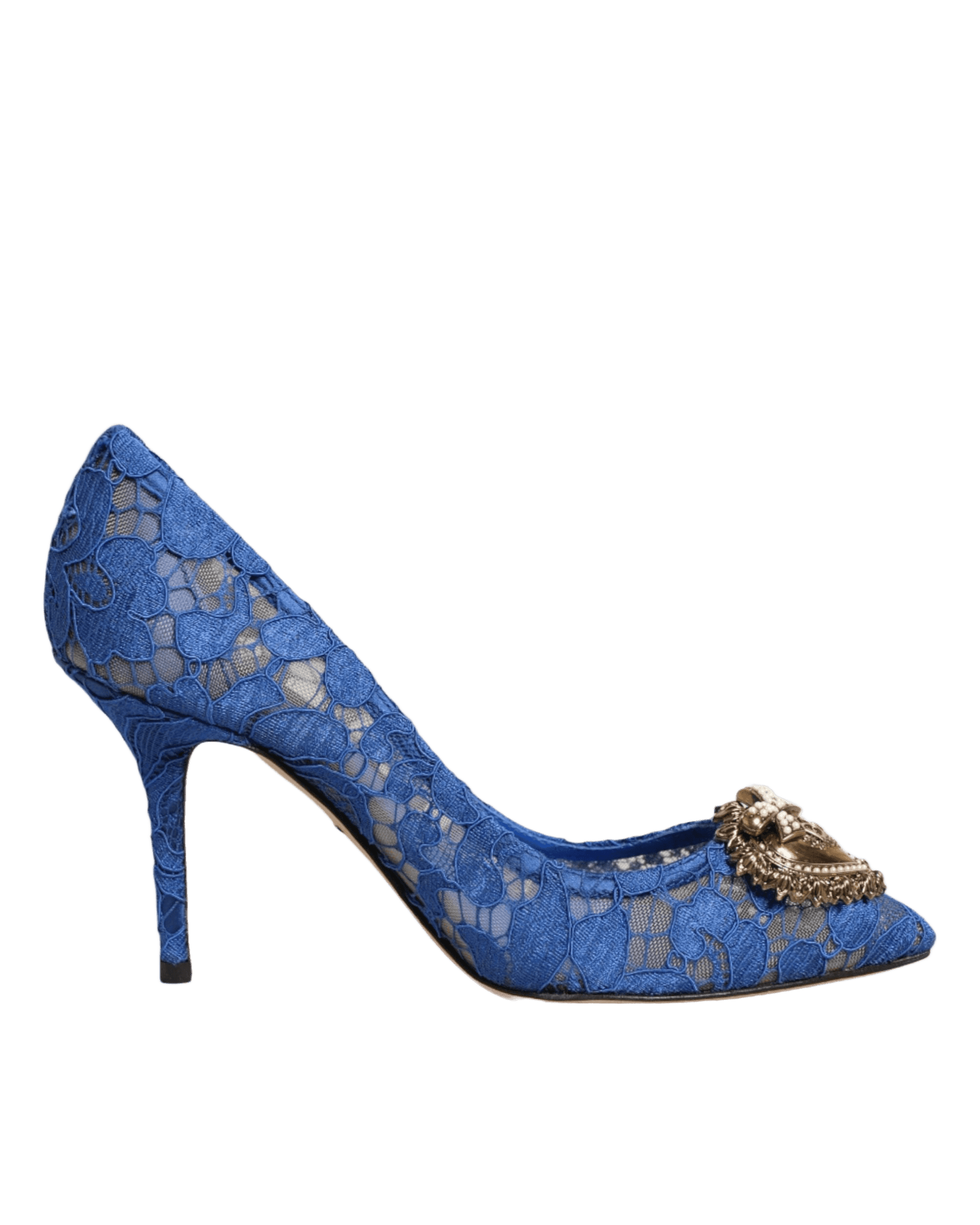 Dolce & Gabbana Blue Lace Taormina Devotion Pumps Shoes Heels