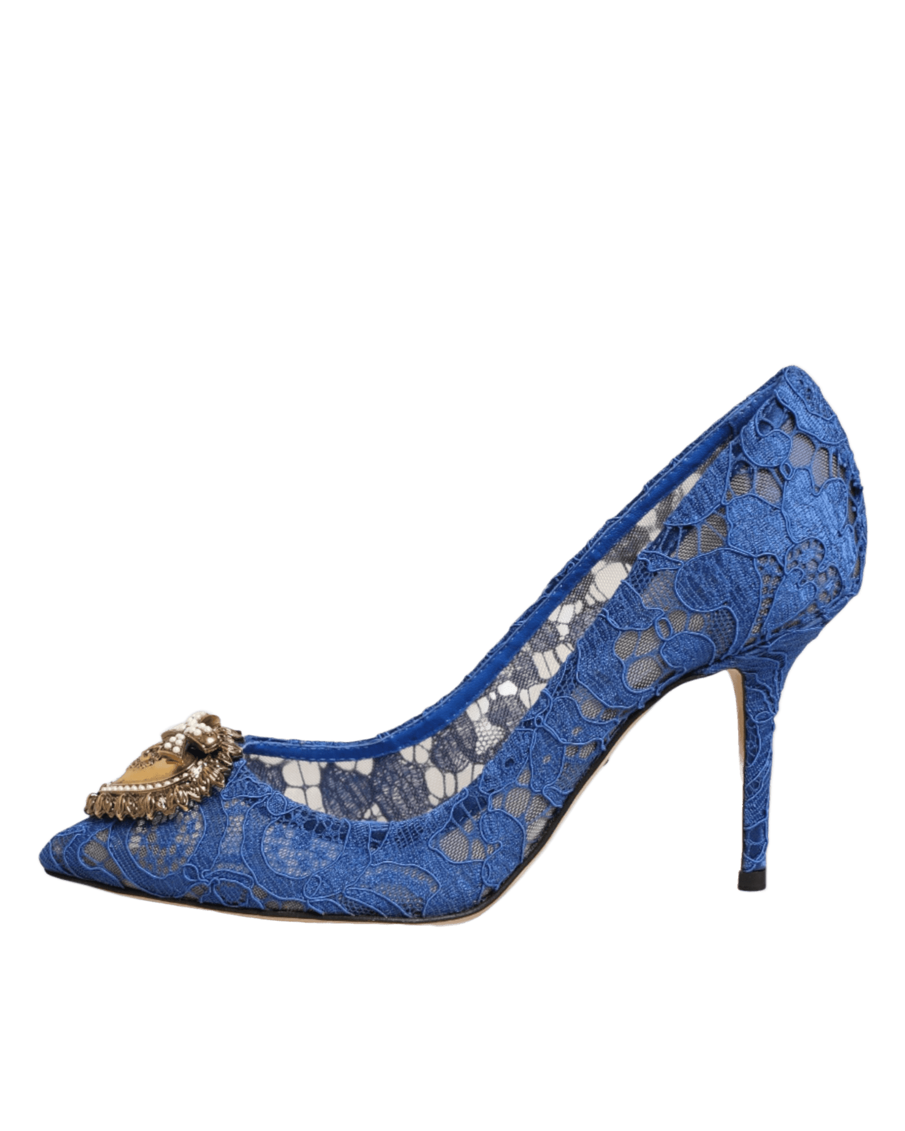 Dolce & Gabbana Blue Lace Taormina Devotion Pumps Shoes Heels