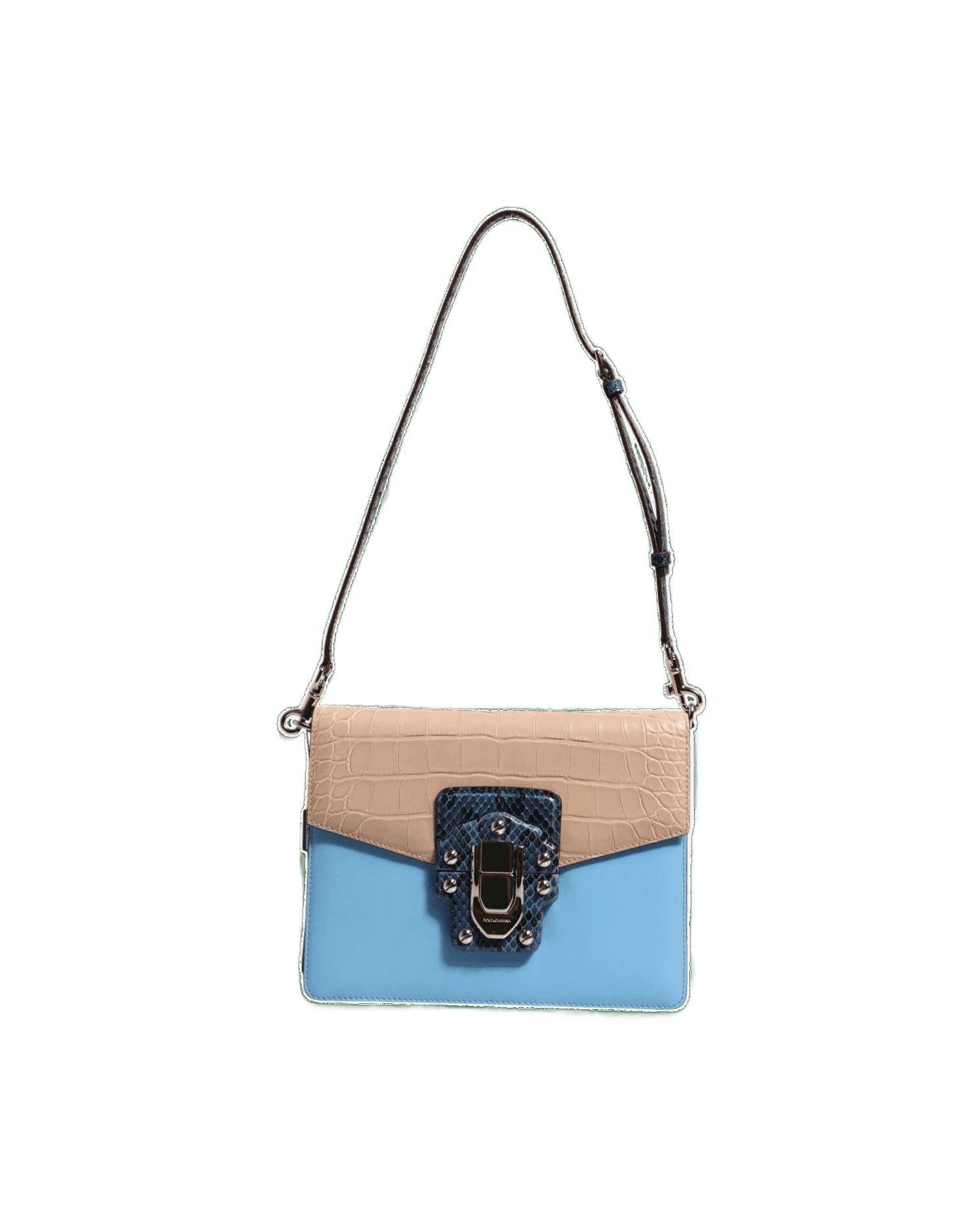 Dolce & Gabbana Blue Leather Exotic Lucia Crossbody Bag Glam Steals