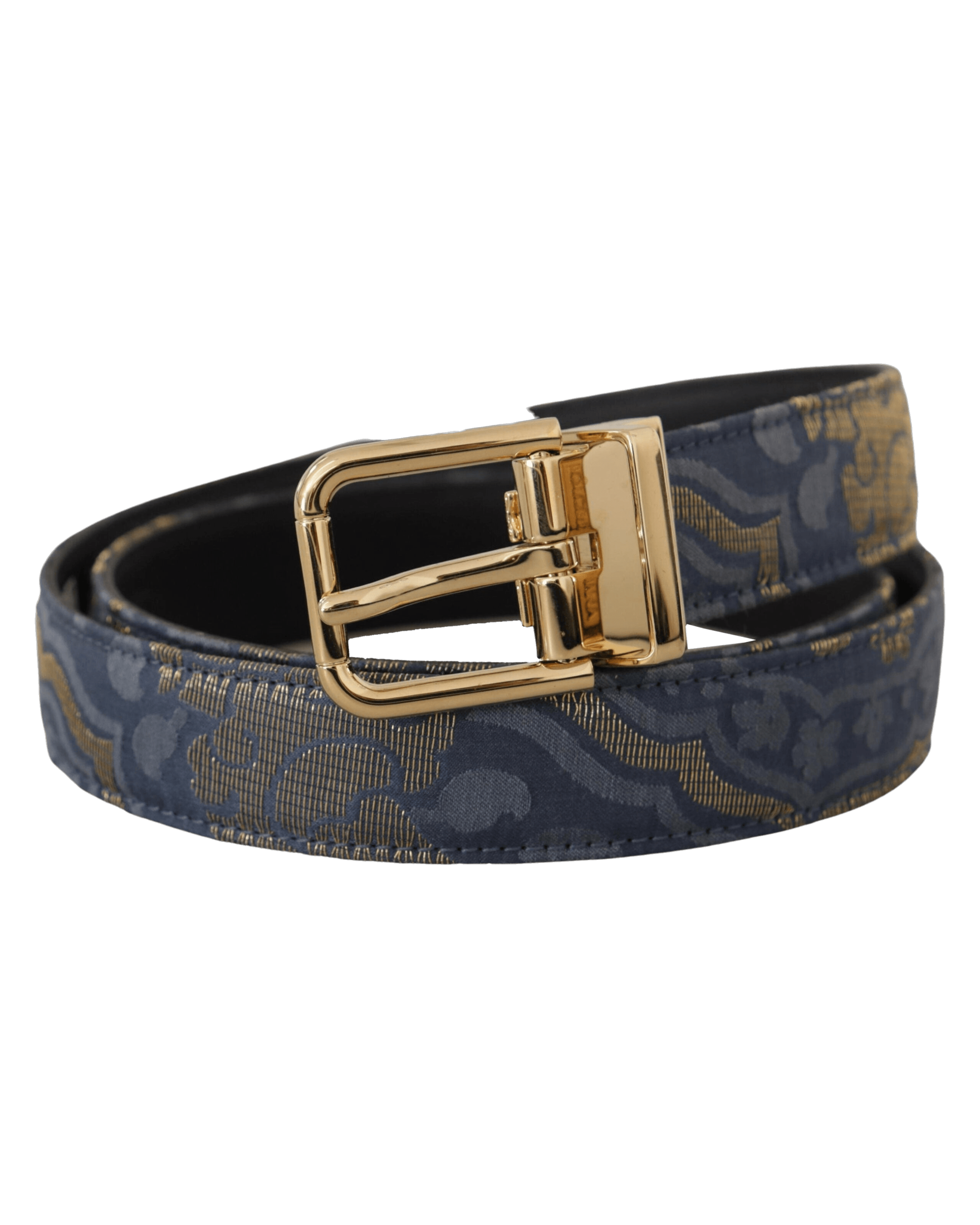 Dolce & Blue Gabbana Jacquard Tone Logo Metal Buckle Belt Glam Steals