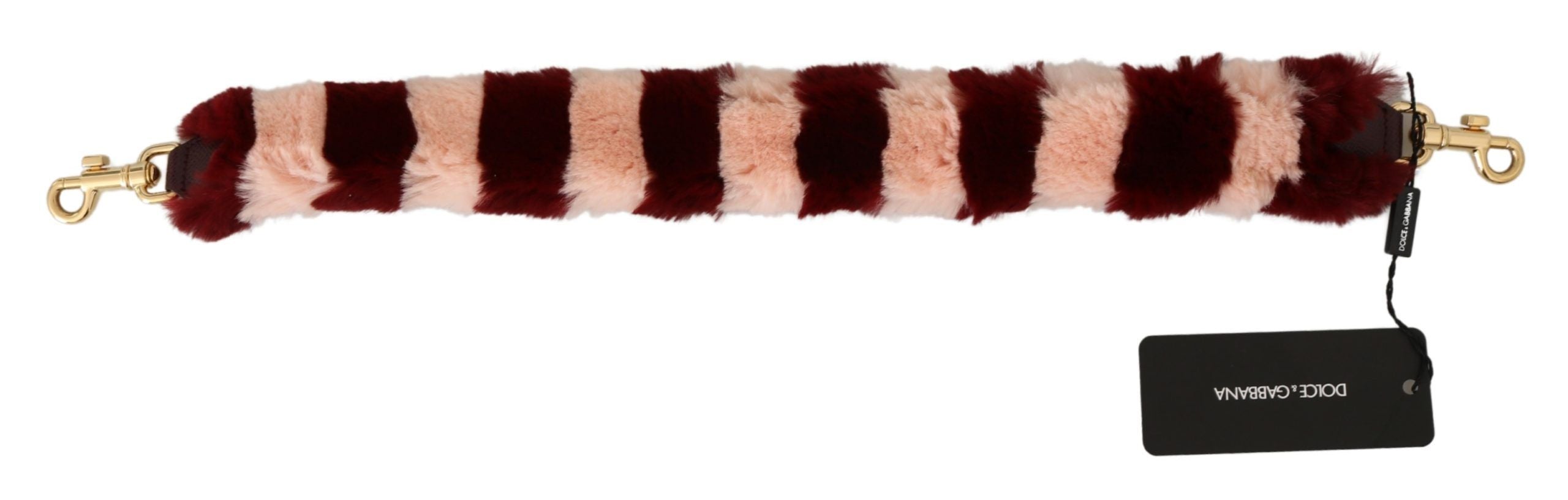 Dolce & Gabbana Bordeaux Fur Shoulder Strap Luxury Pink Accessory Glam Steals
