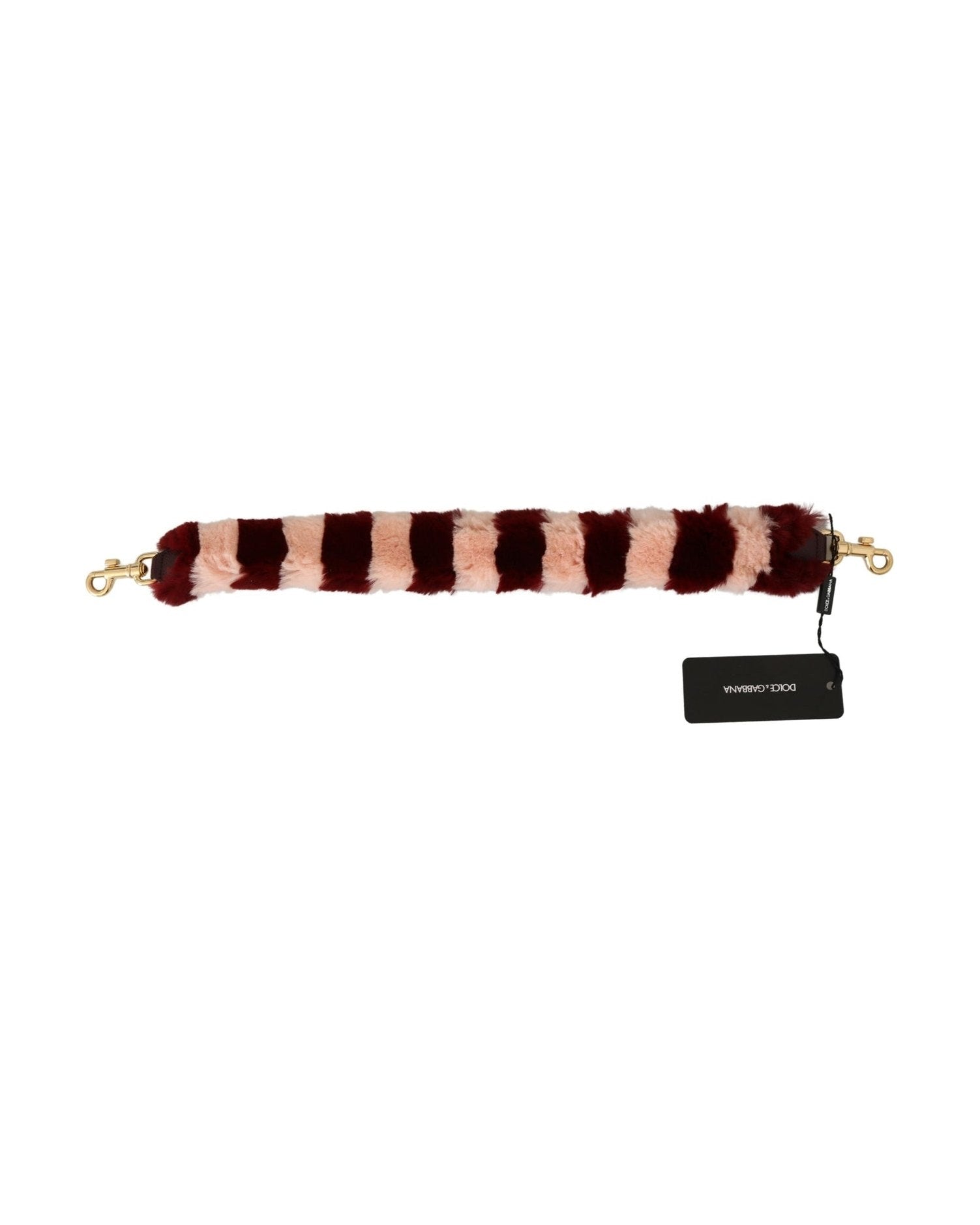 Dolce & Gabbana Bordeaux Fur Shoulder Strap Luxury Pink Accessory Glam Steals